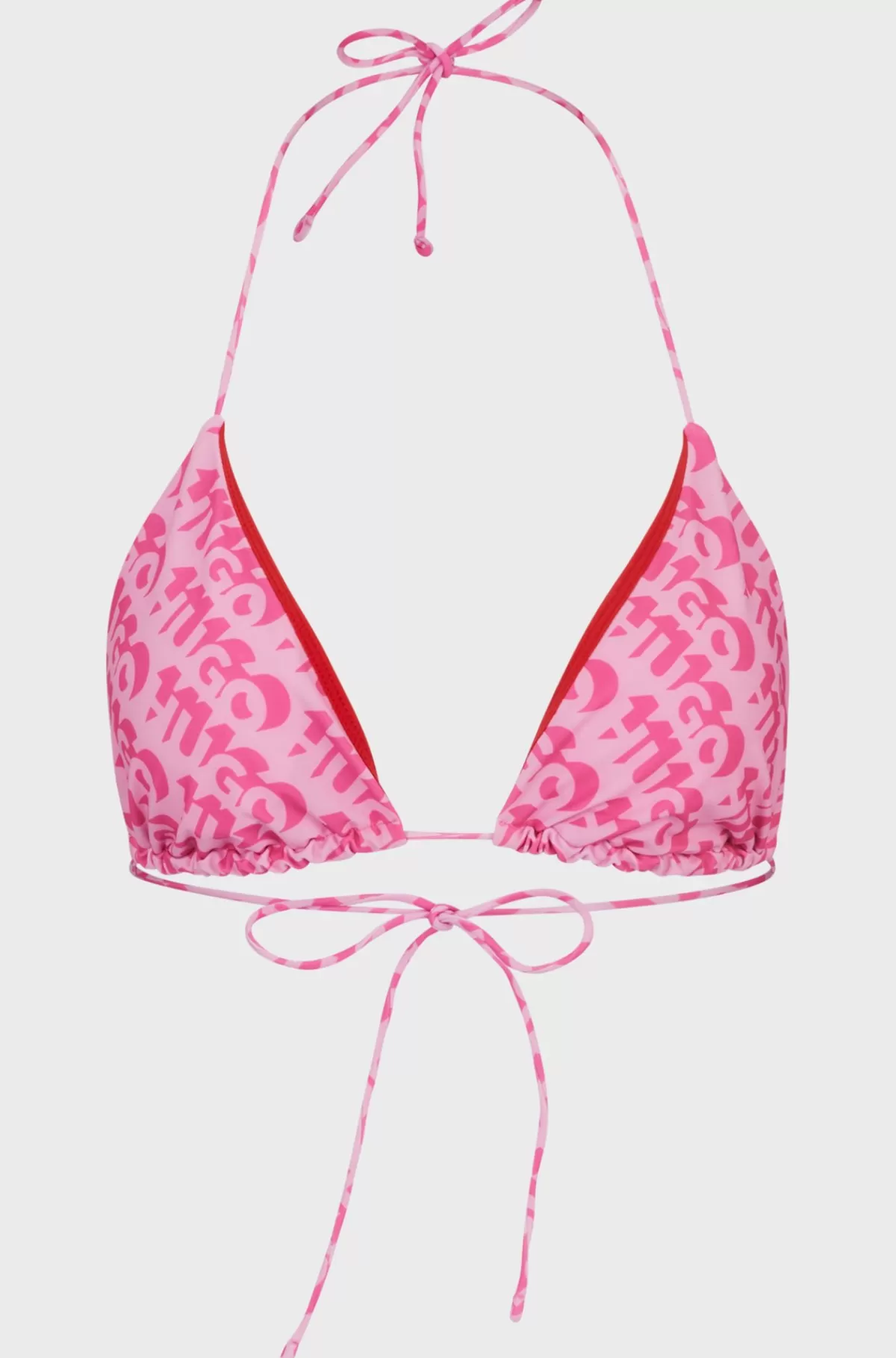 HUGO BOSS Trekantbikinitop Med Gentaget Logoprint Lyserød mønstret Store