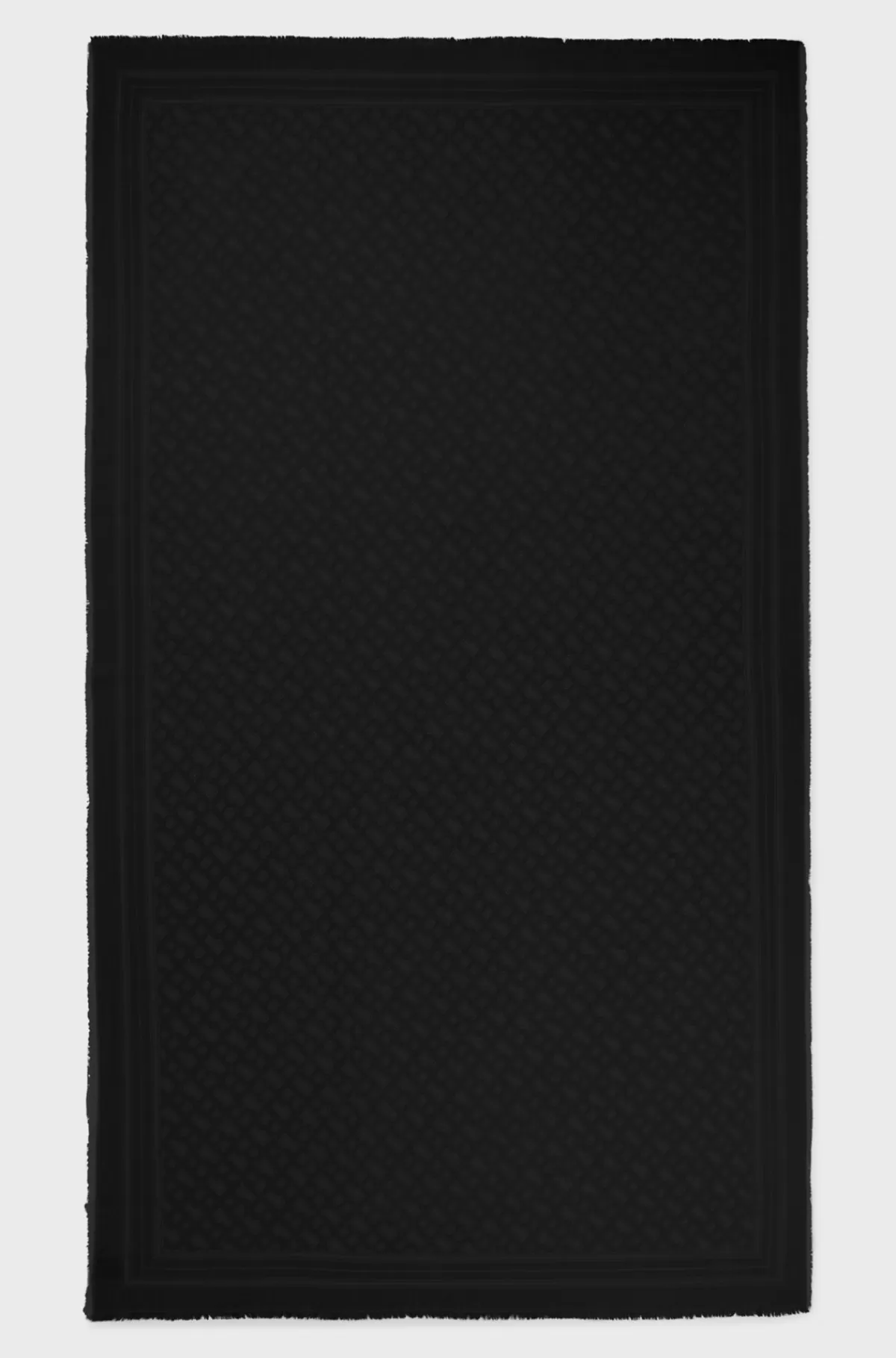 HUGO BOSS Tørklæde Af Jacquardvævet Uldblanding Med Monogram Og Frynser Sort Online