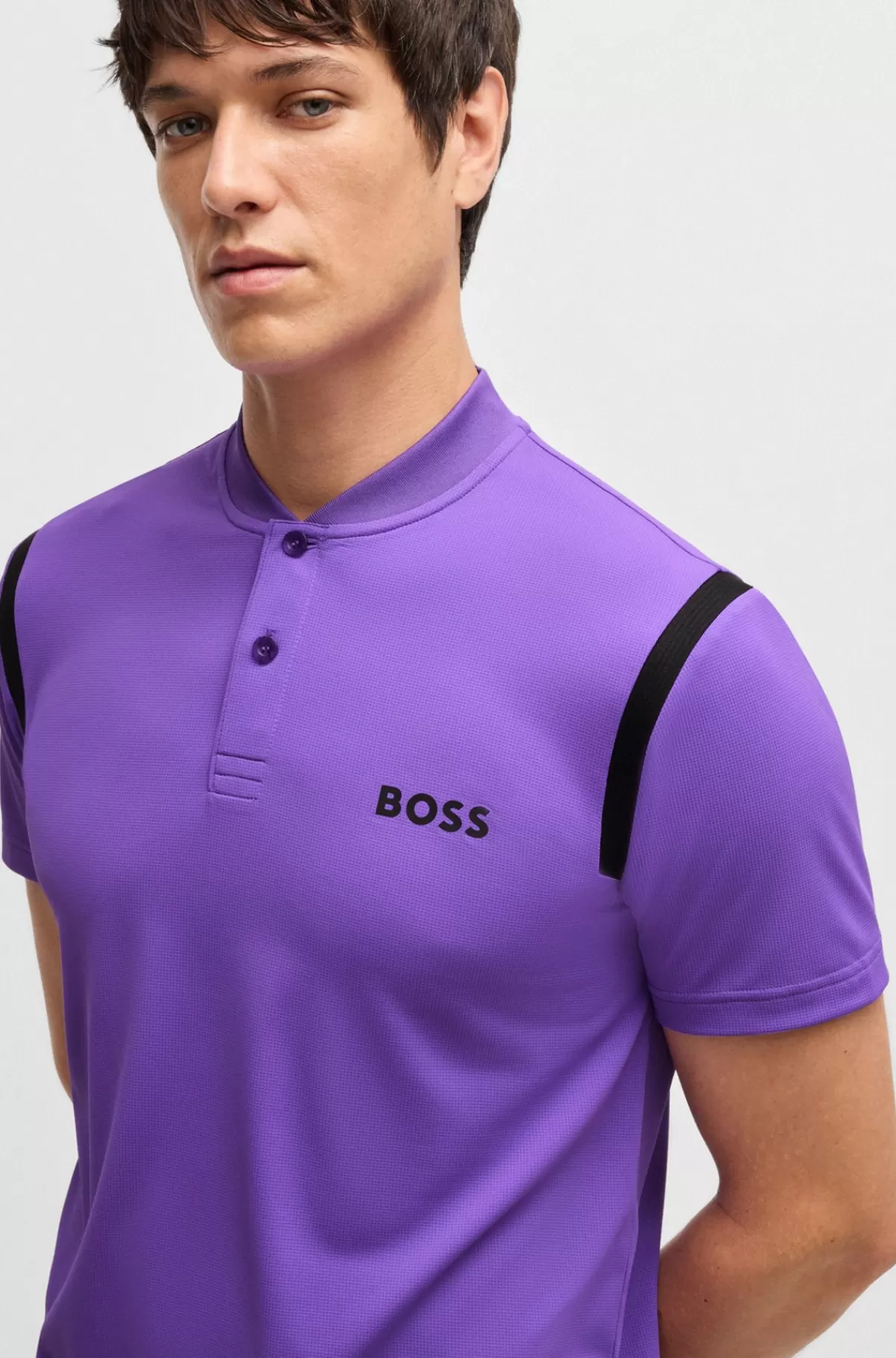 HUGO BOSS Træningspoloshirt Fra BOSS X Matteo Berrettini Med Fugttransporterende Egenskaber Lilla Store