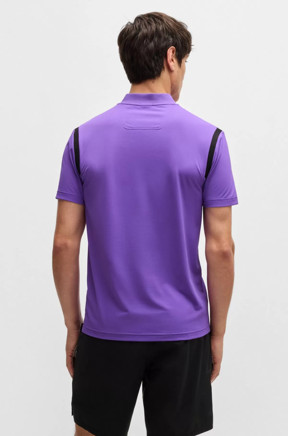HUGO BOSS Træningspoloshirt Fra BOSS X Matteo Berrettini Med Fugttransporterende Egenskaber Lilla Store