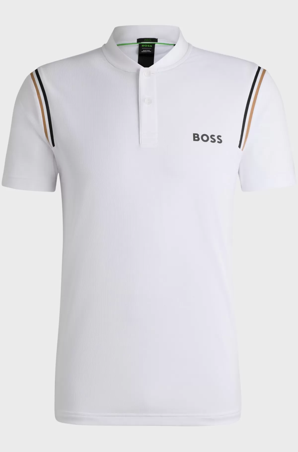 HUGO BOSS Træningspoloshirt Fra BOSS X Matteo Berrettini Med Fugttransporterende Egenskaber Hvid Best Sale