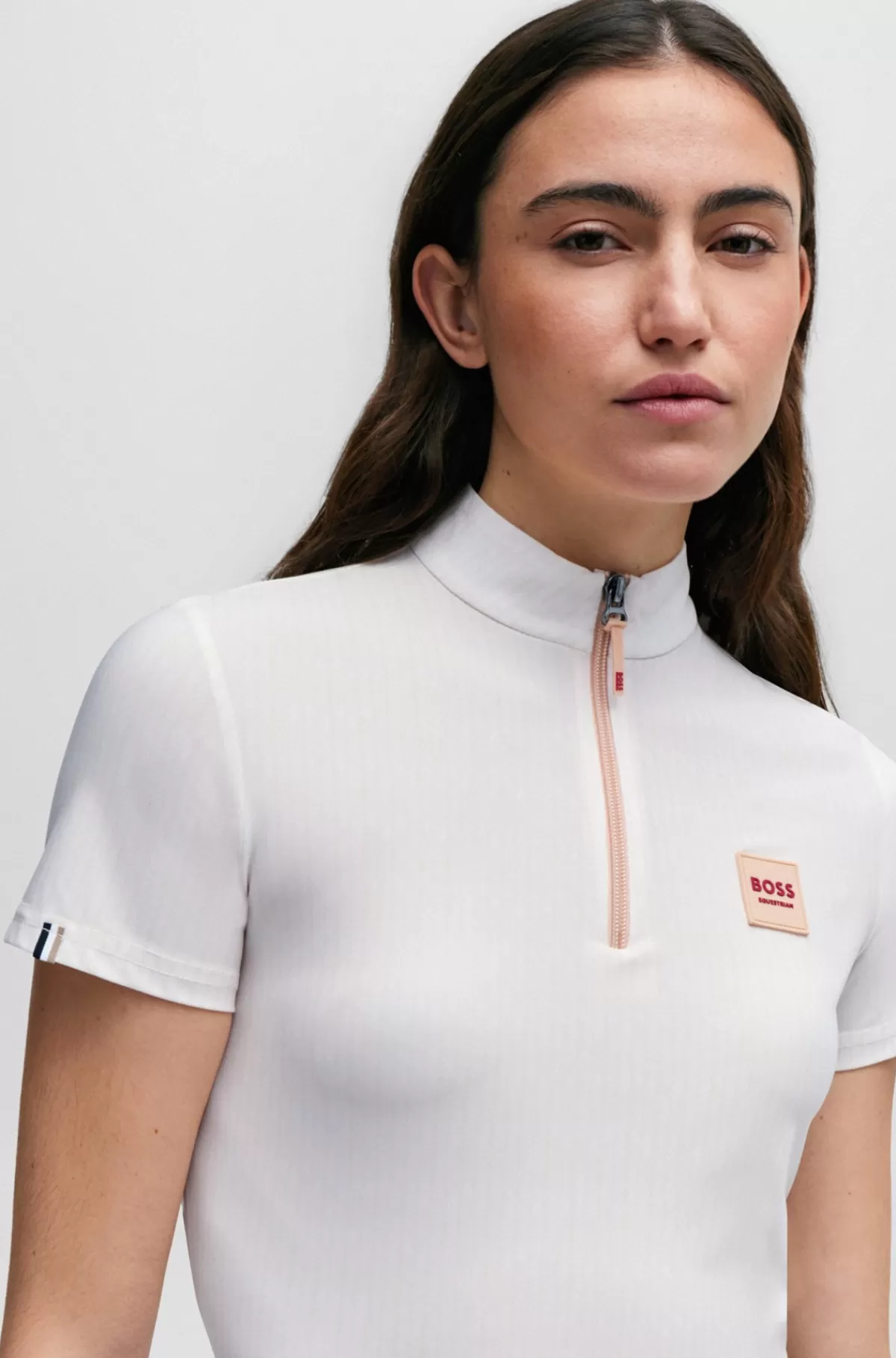 HUGO BOSS Træningsskjorte Til Hestesport Med Halve ærmer I Peach Lys orange Discount