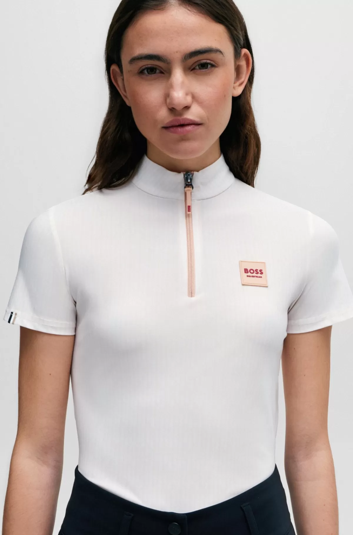 HUGO BOSS Træningsskjorte Til Hestesport Med Halve ærmer I Peach Lys orange Discount