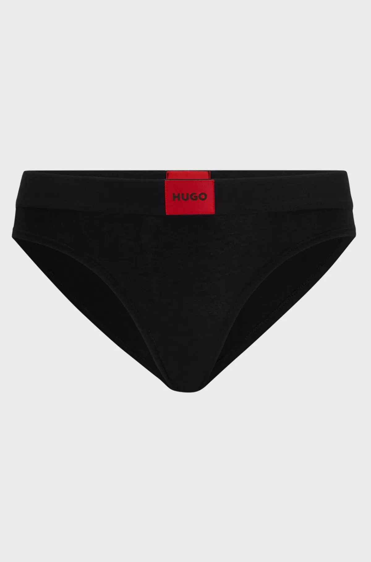 HUGO BOSS Trusser Med Almindelig Talje Og Logomærkat I Bomuld Med Stræk Sort Best Sale