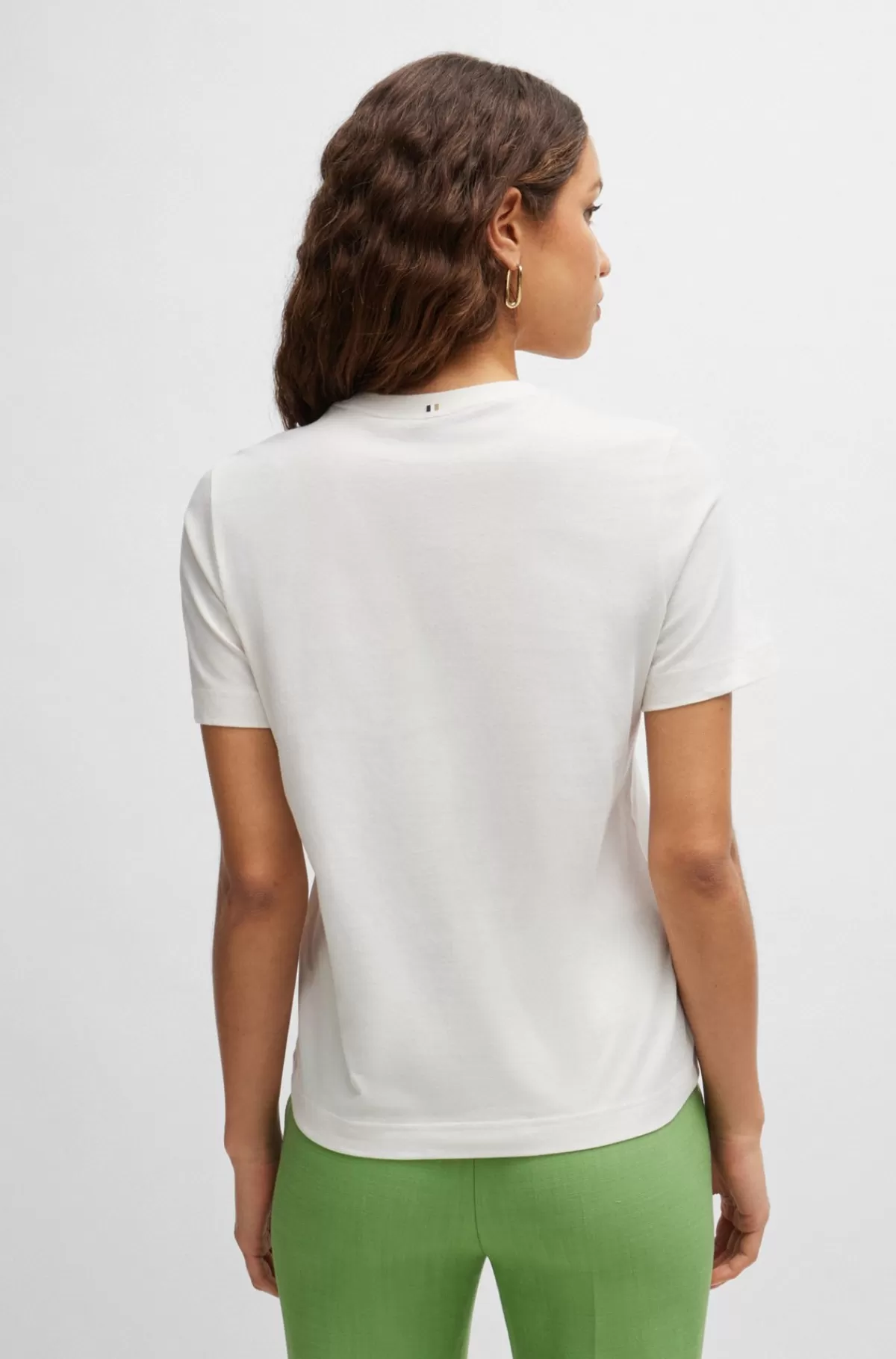 HUGO BOSS T-shirt Af Bomuldsjersey Med Logo Hvid mønstret Outlet