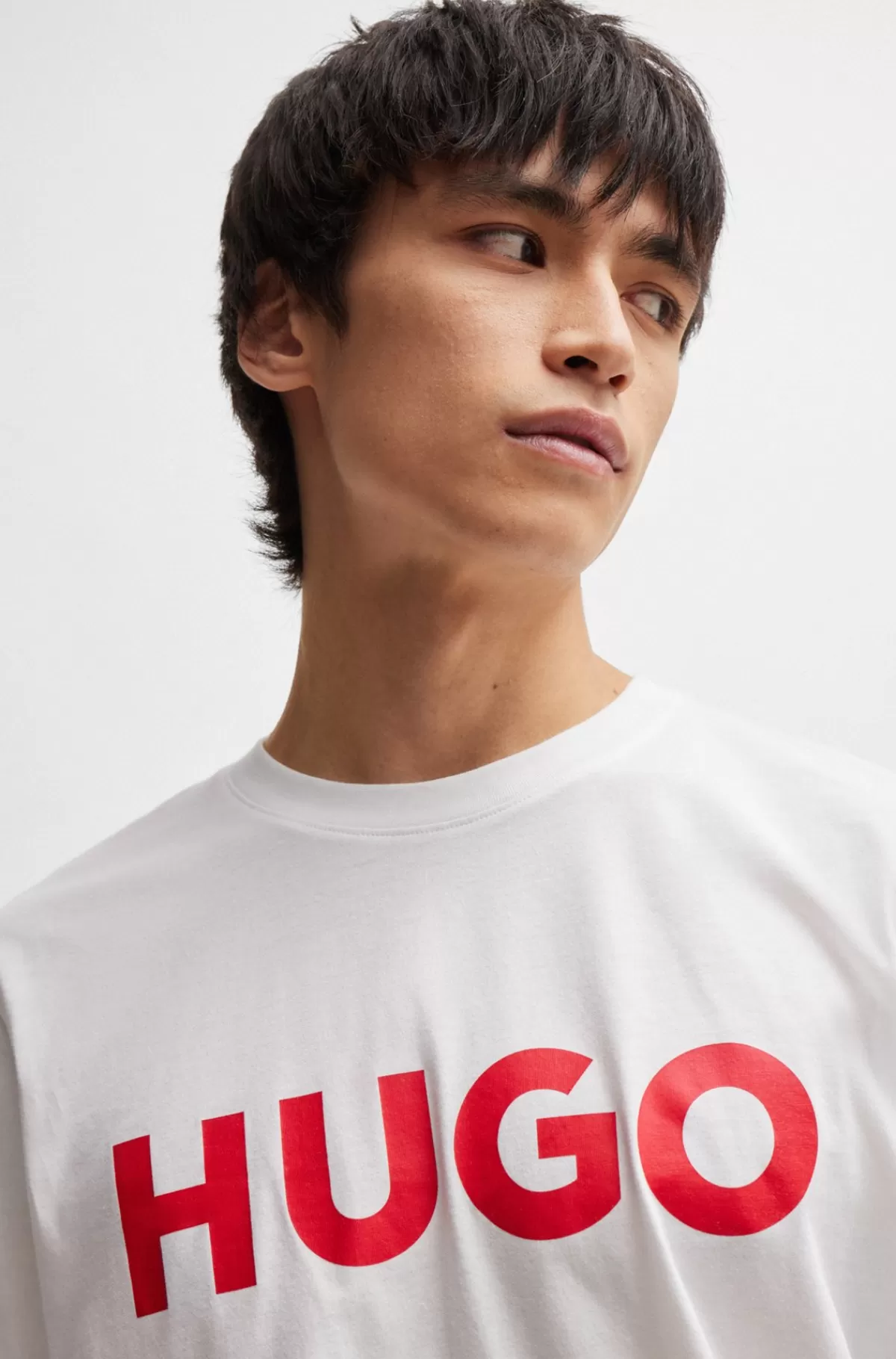 HUGO BOSS T-shirt I Bomuldsjersey I Regular Fit Med Kontrasterende Logo Hvid Store