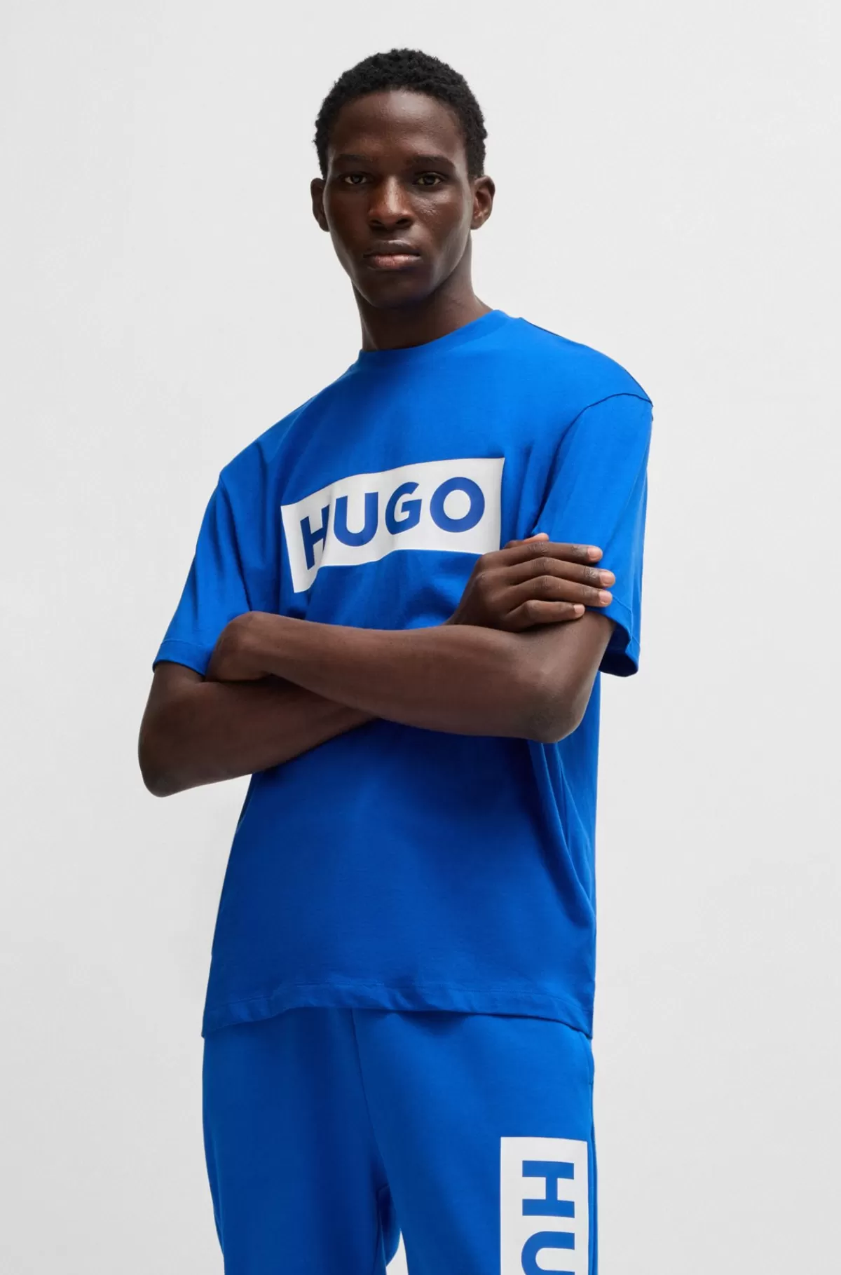 HUGO BOSS T-shirt I Bomuldsjersey Med t Logo Blå Hot