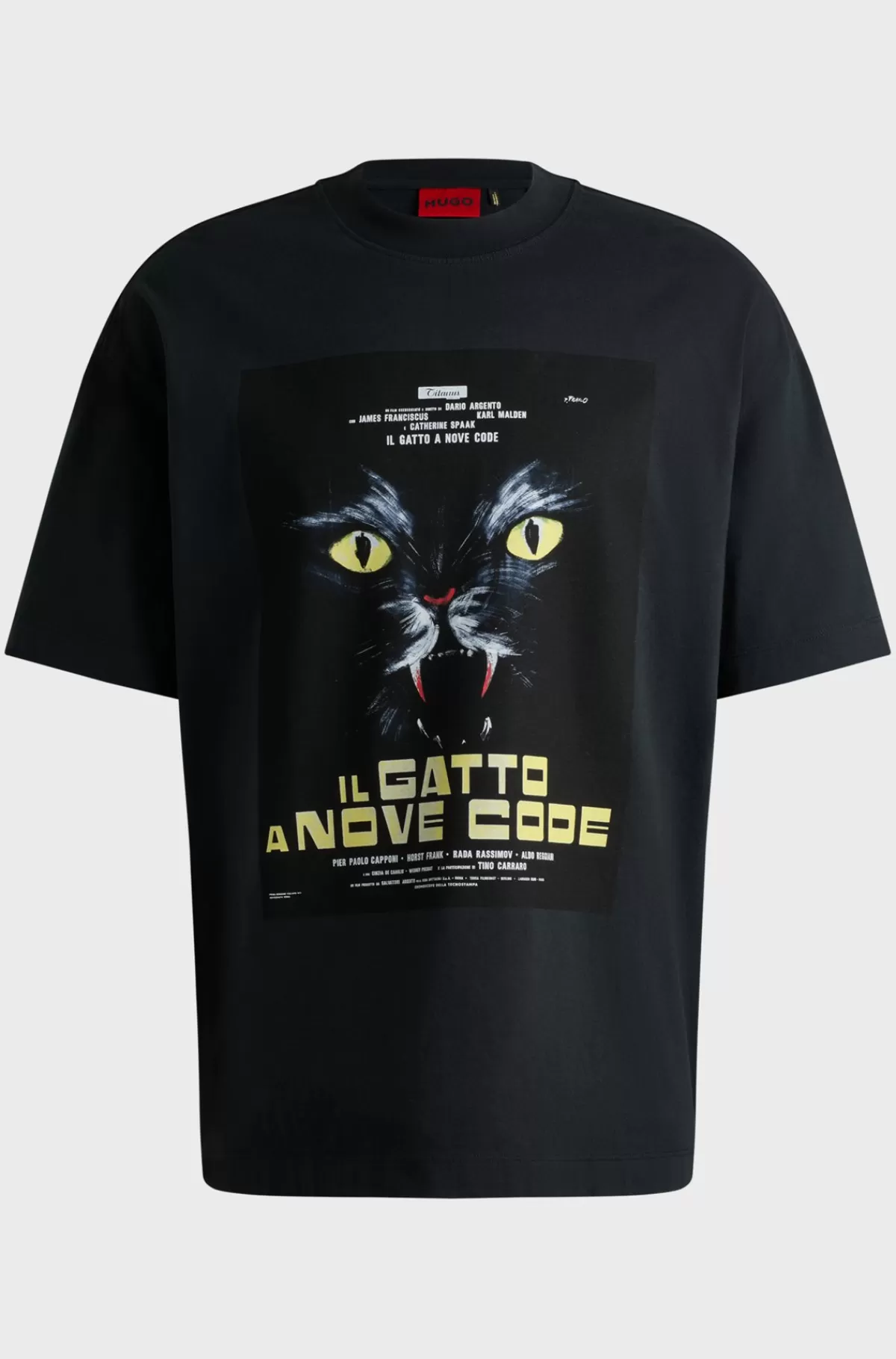 HUGO BOSS T-shirt I Bomuldsjersey Med 70’er-filmgrafik Sort Cheap