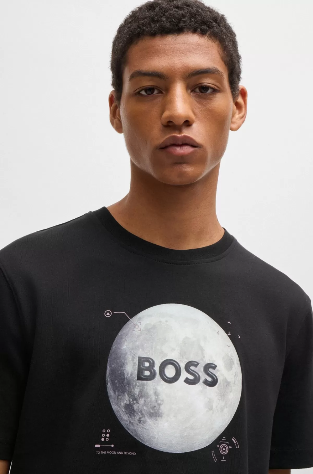 HUGO BOSS T-shirt I Bomuldsjersey Med Grafik, Der Matcher Sæsonen Sort Sale