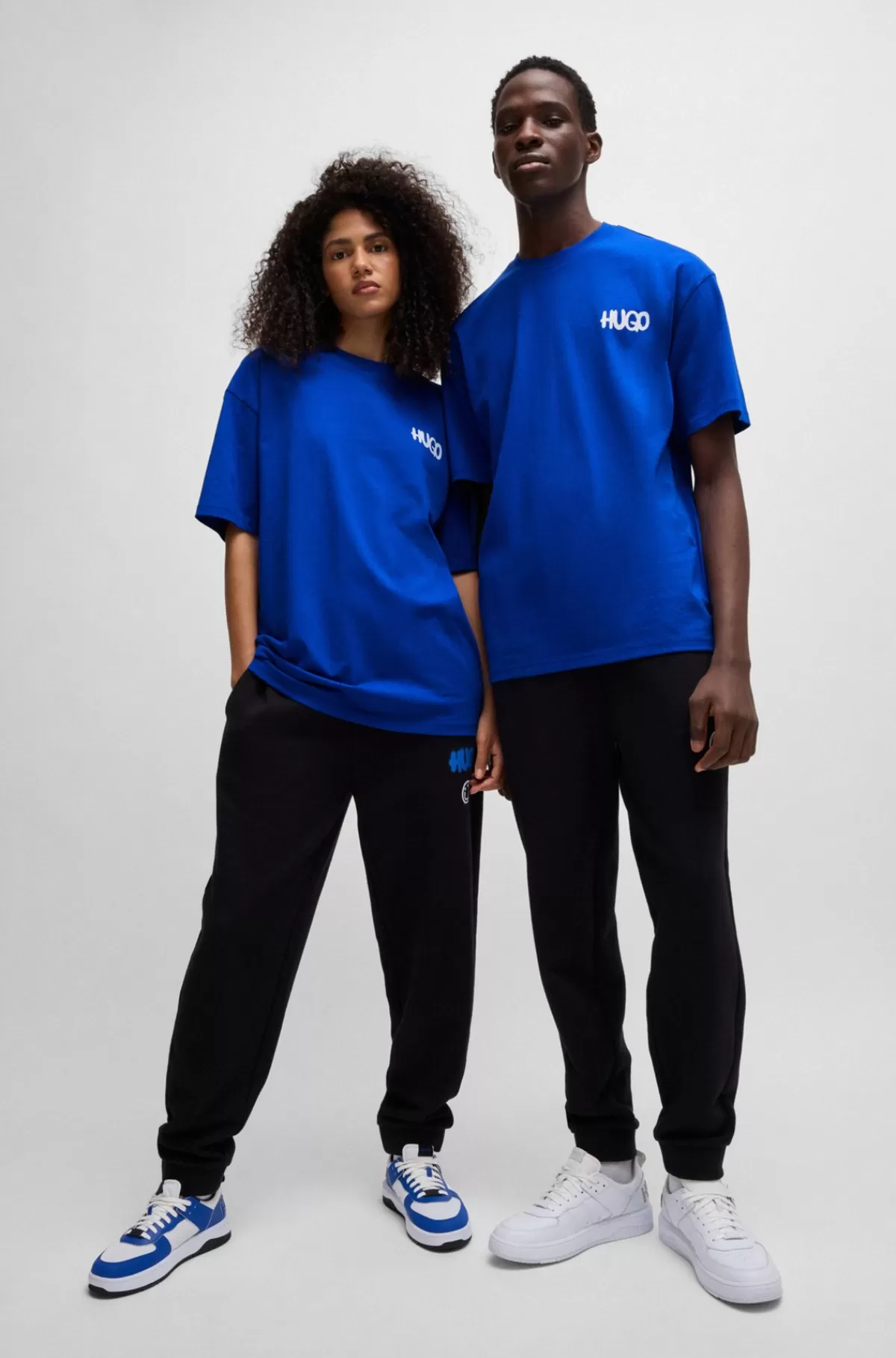 HUGO BOSS T-shirt I Bomuldsjersey Med Logo Blå Online