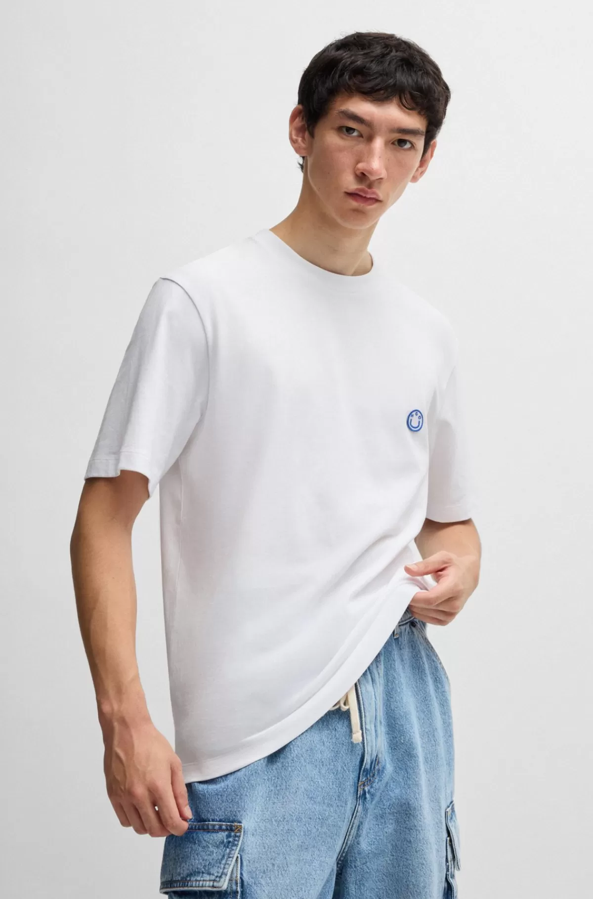 HUGO BOSS T-shirt I Bomuldsjersey Med Logo Hvid Best