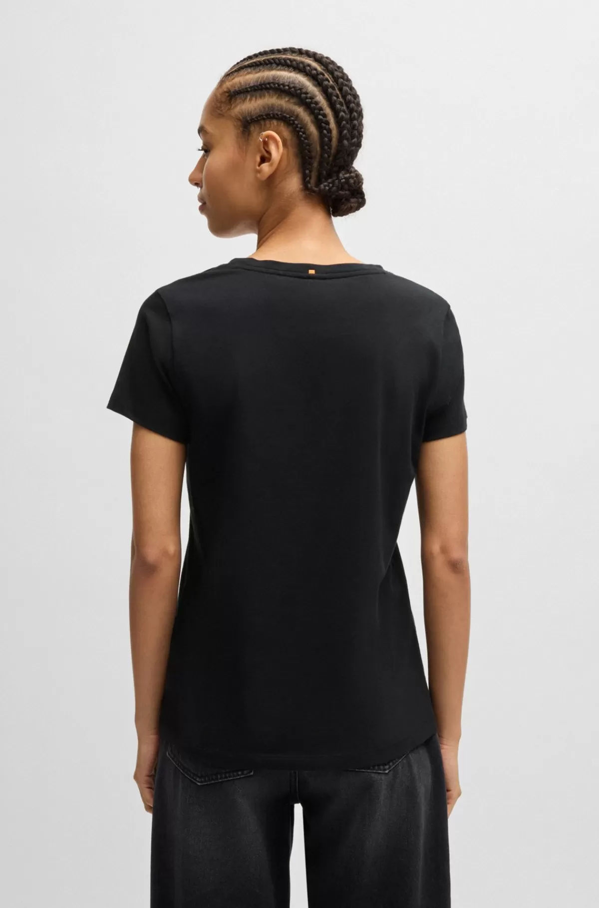HUGO BOSS T-shirt I Bomuldsjersey Med Logo Sort Store