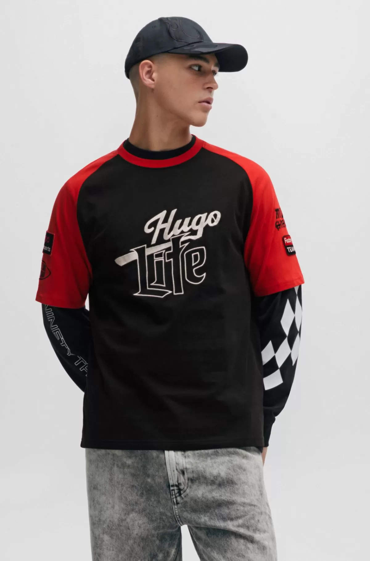HUGO BOSS T-shirt I Bomuldsjersey Med Logografik Sort Best