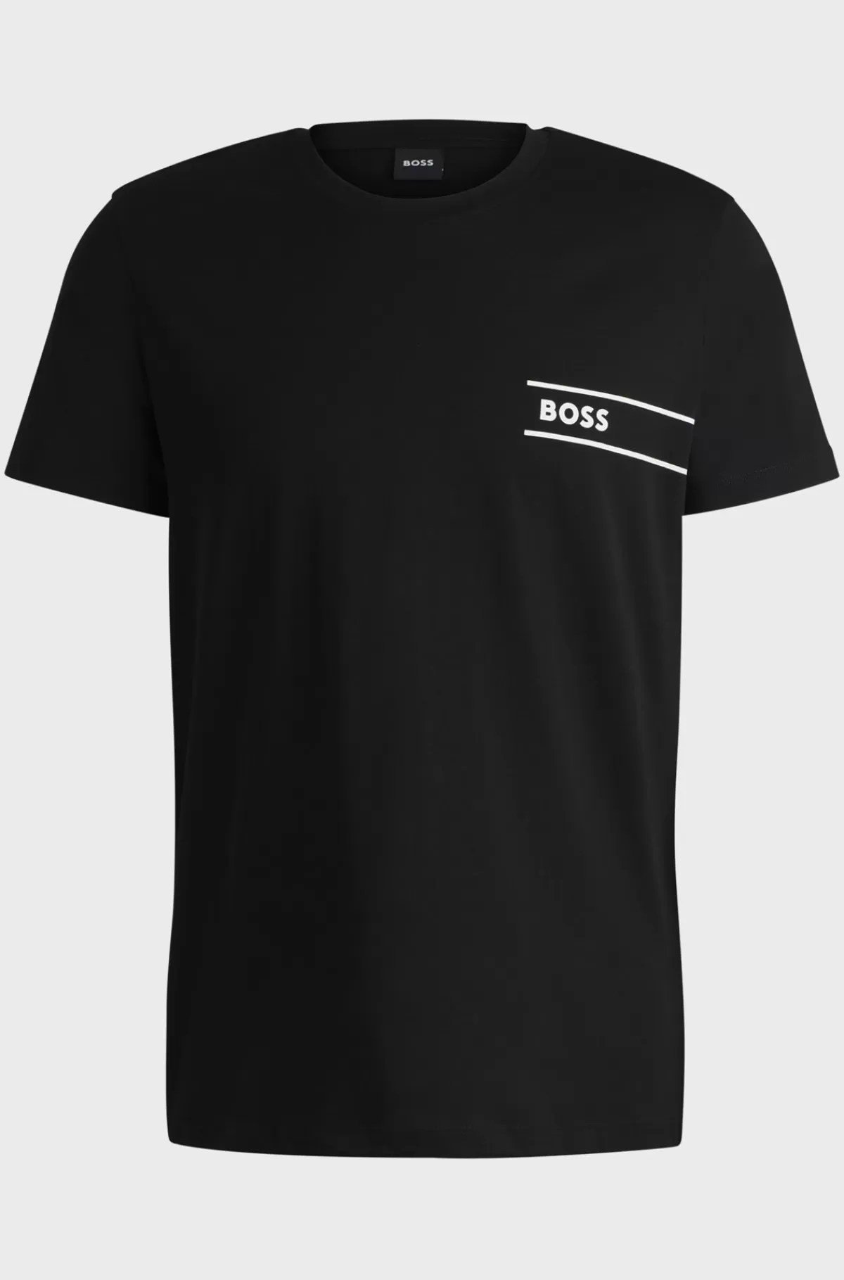 HUGO BOSS T-shirt I Bomuldsjersey Med Logoprint Sort Outlet