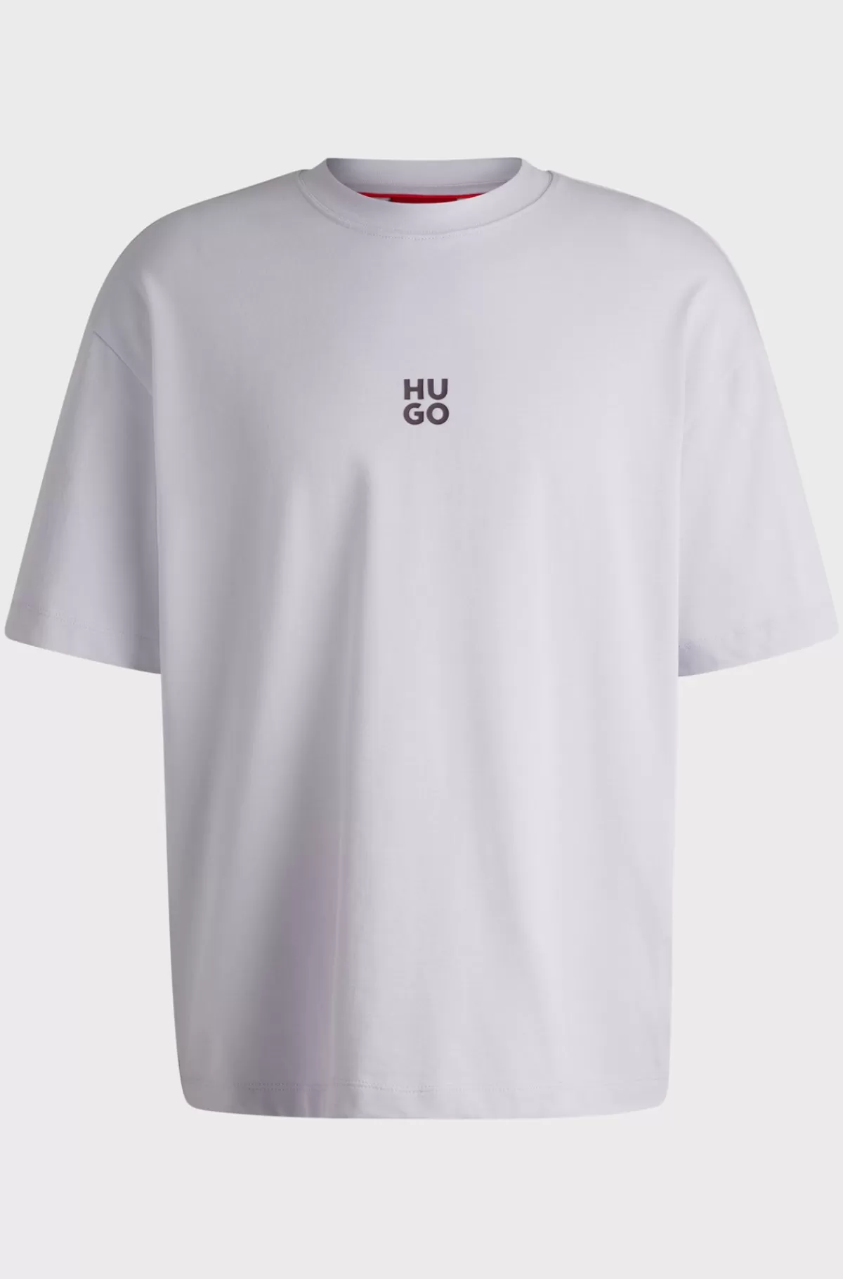 HUGO BOSS T-shirt I Bomuldsjersey Med Oversize Fit Og Sæsonens Grafik Lyslilla Hot