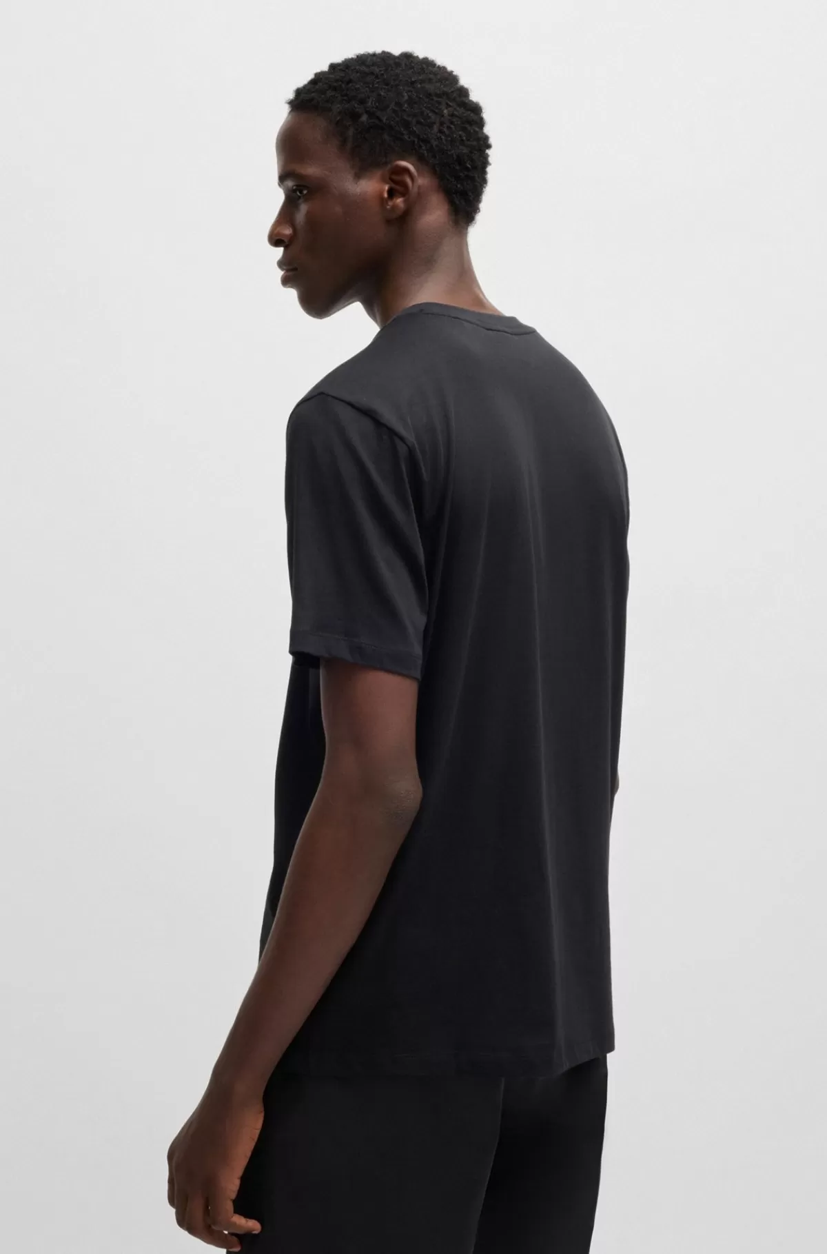 HUGO BOSS T-shirt I Bomuldsjersey Med Regular Fit Og Dyregrafik Sort Online