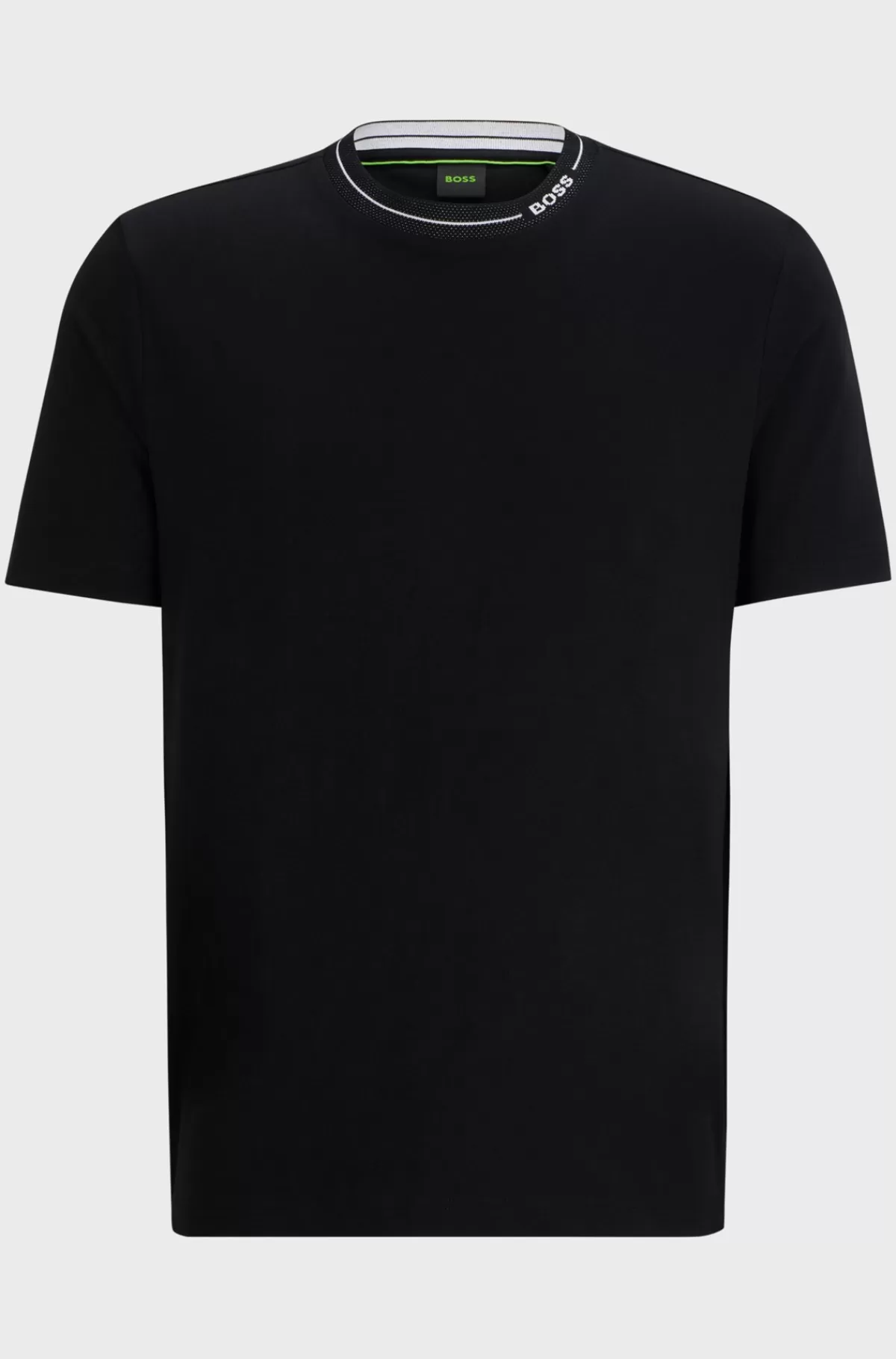HUGO BOSS T-shirt I Bomuldsjersey Med Regular Fit Og Halsudskæring Med Logo Sort Best Sale