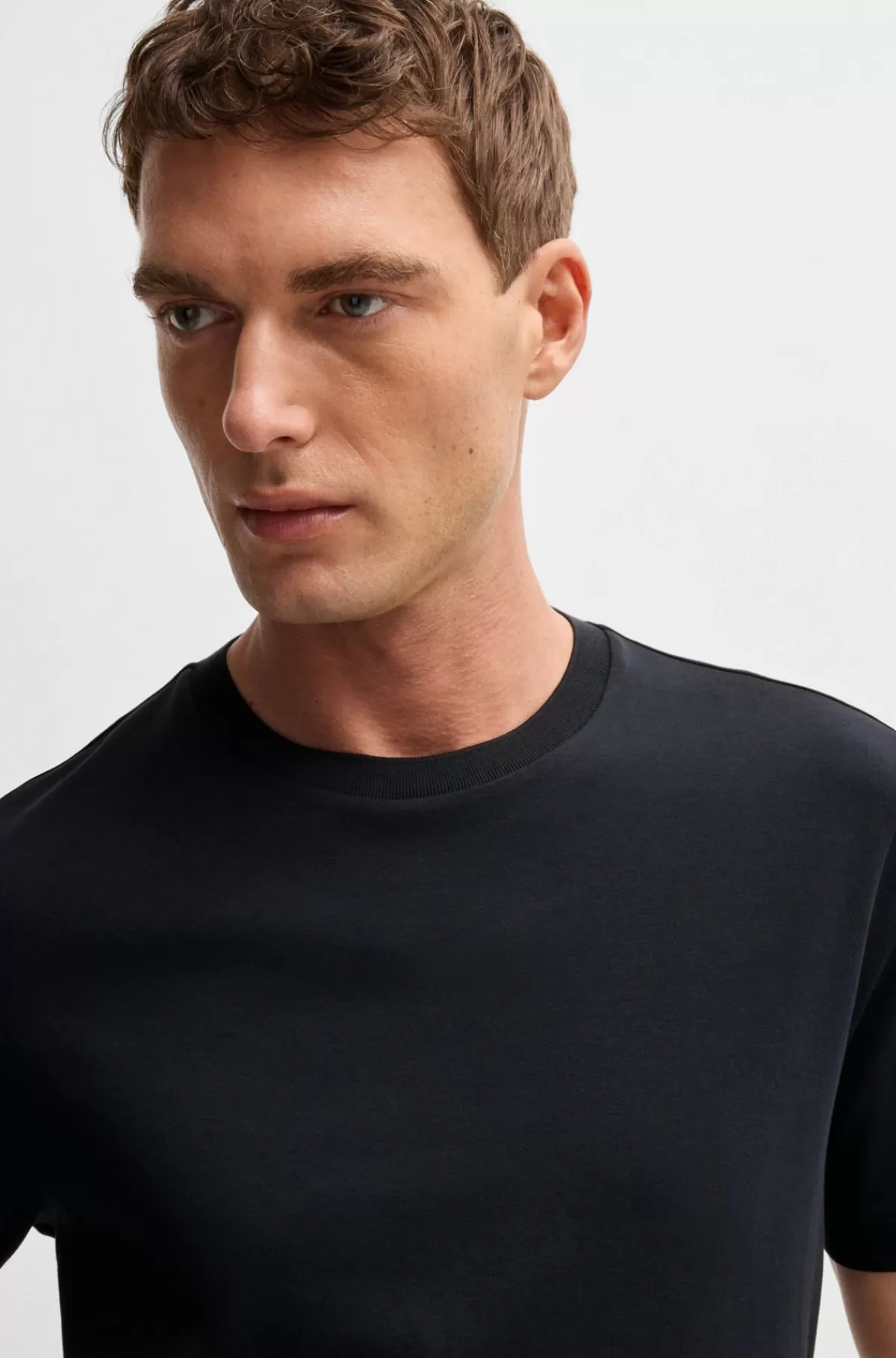 HUGO BOSS T-shirt I Luksusbomuld Fra BOSS SELECTED BY BECKHAM Mørkeblå Discount