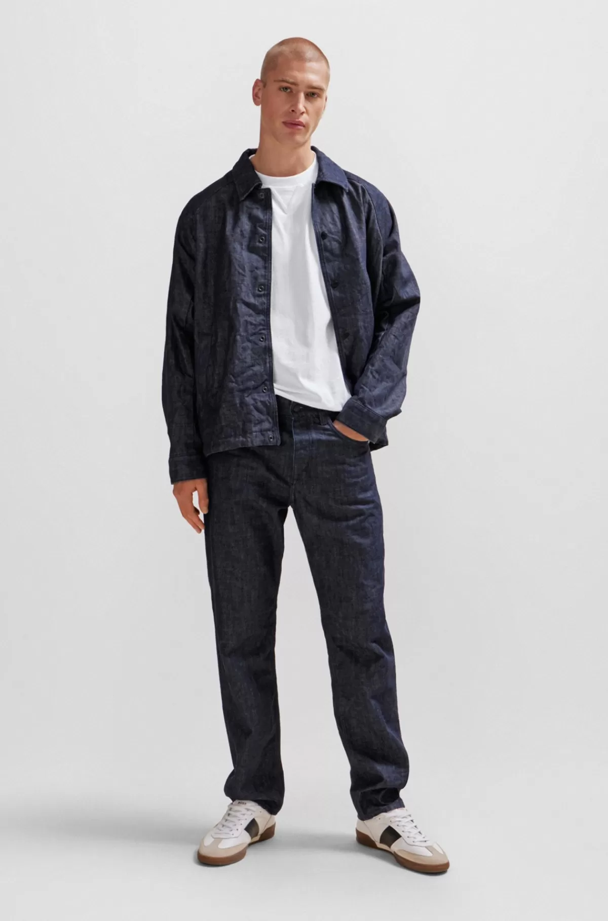 HUGO BOSS T-shirt I Oversize Fit I Bomuldsjersey Med Sæsonbetonet Grafik Hvid Hot