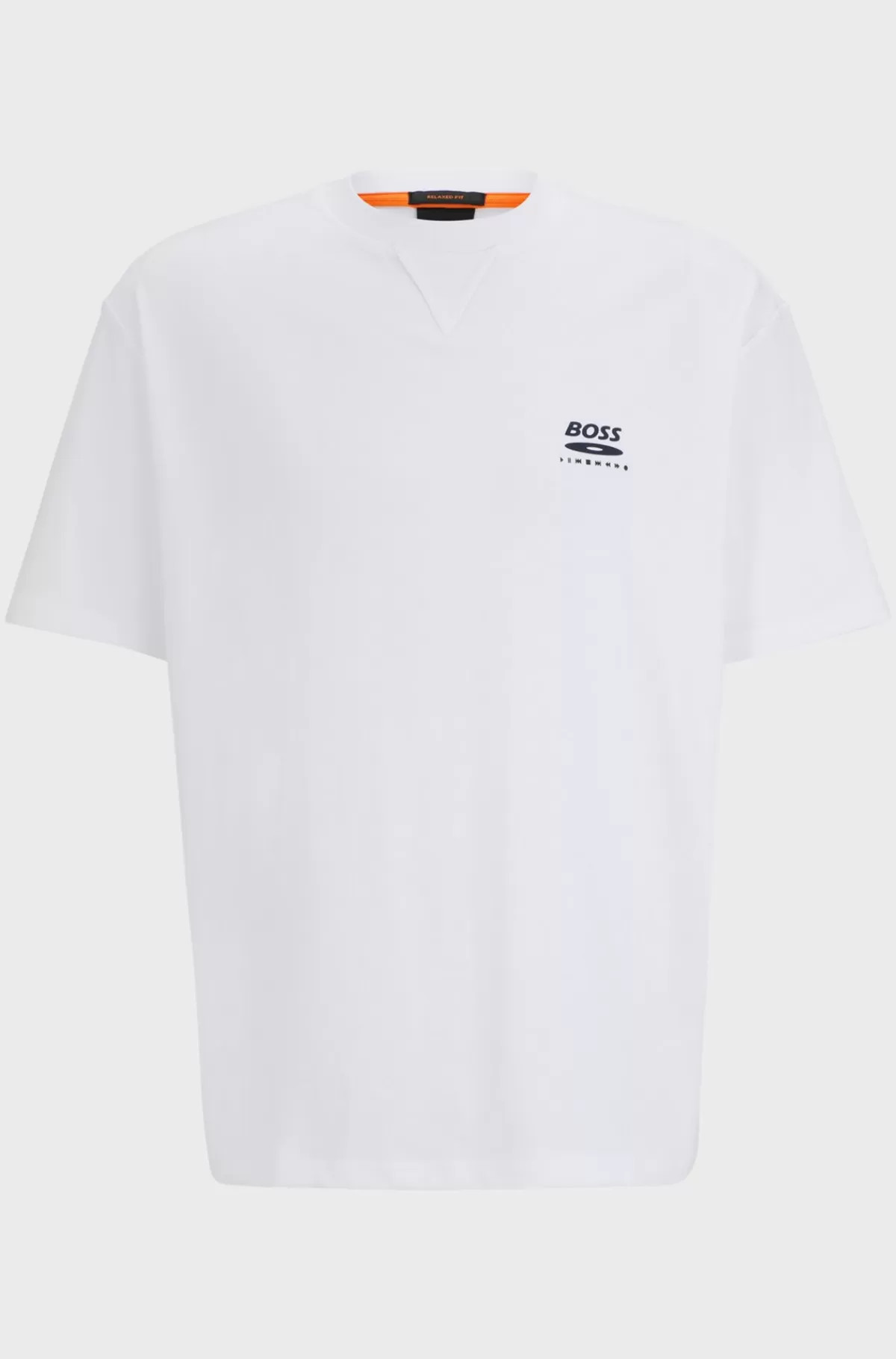 HUGO BOSS T-shirt I Oversize Fit I Bomuldsjersey Med Sæsonbetonet Grafik Hvid Hot