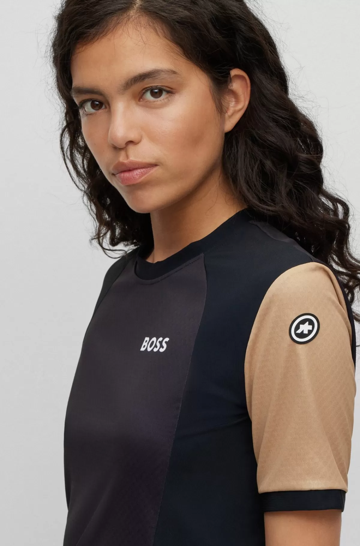 HUGO BOSS T-shirt I UPF35-jersey Og Med Branding Fra BOSS X ASSOS Sort Discount