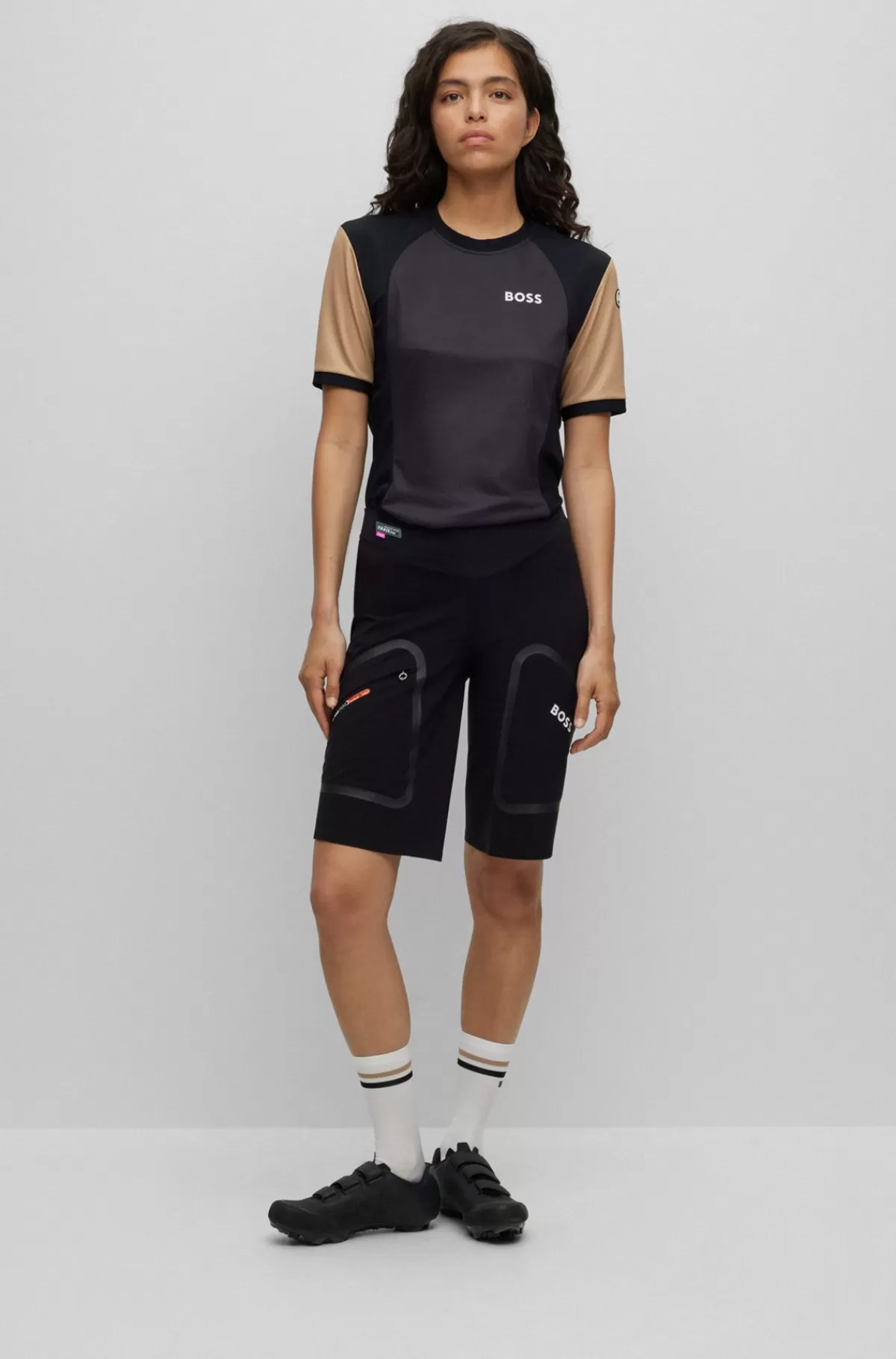 HUGO BOSS T-shirt I UPF35-jersey Og Med Branding Fra BOSS X ASSOS Sort Discount