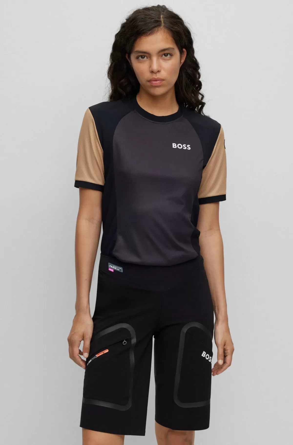 HUGO BOSS T-shirt I UPF35-jersey Og Med Branding Fra BOSS X ASSOS Sort Discount