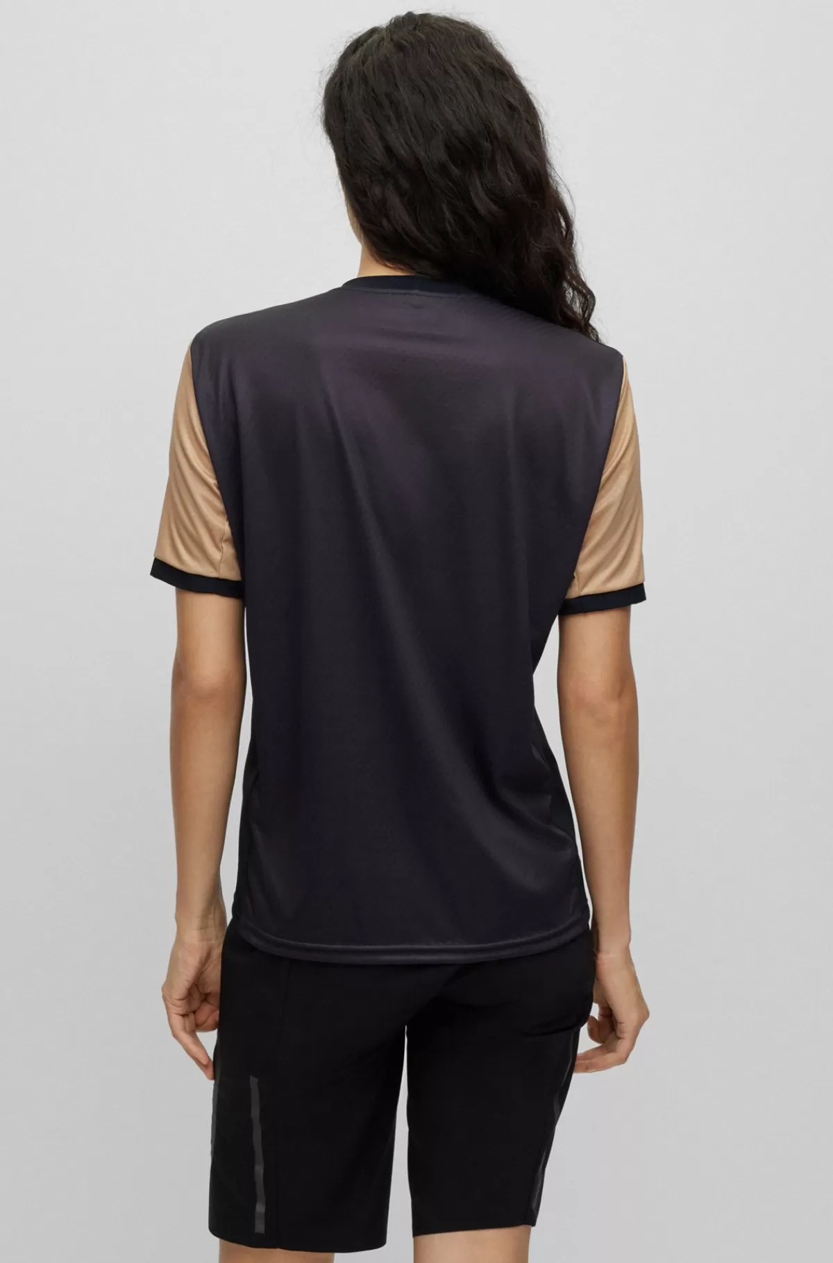 HUGO BOSS T-shirt I UPF35-jersey Og Med Branding Fra BOSS X ASSOS Sort Discount