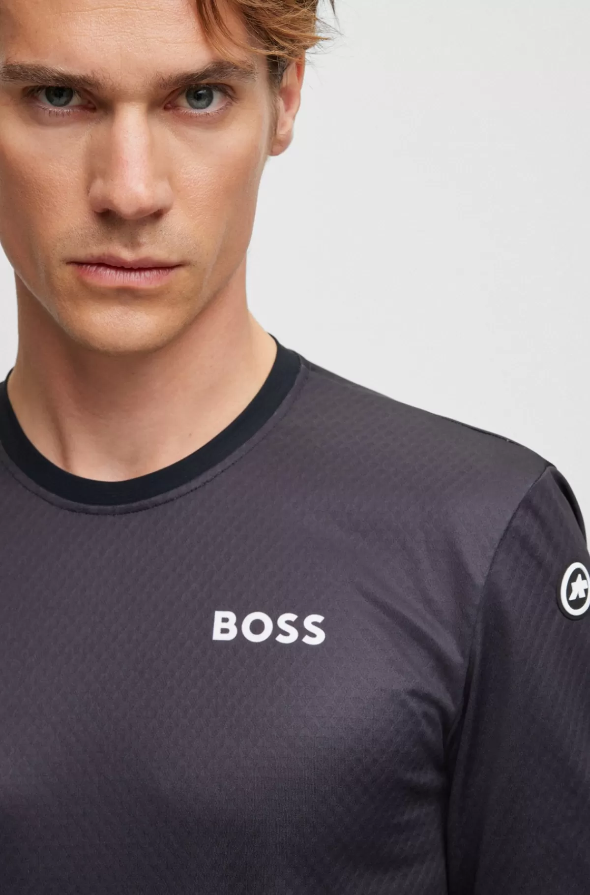 HUGO BOSS T-shirt I UPF35-jersey Og Med Branding Fra BOSS X ASSOS Sort Hot
