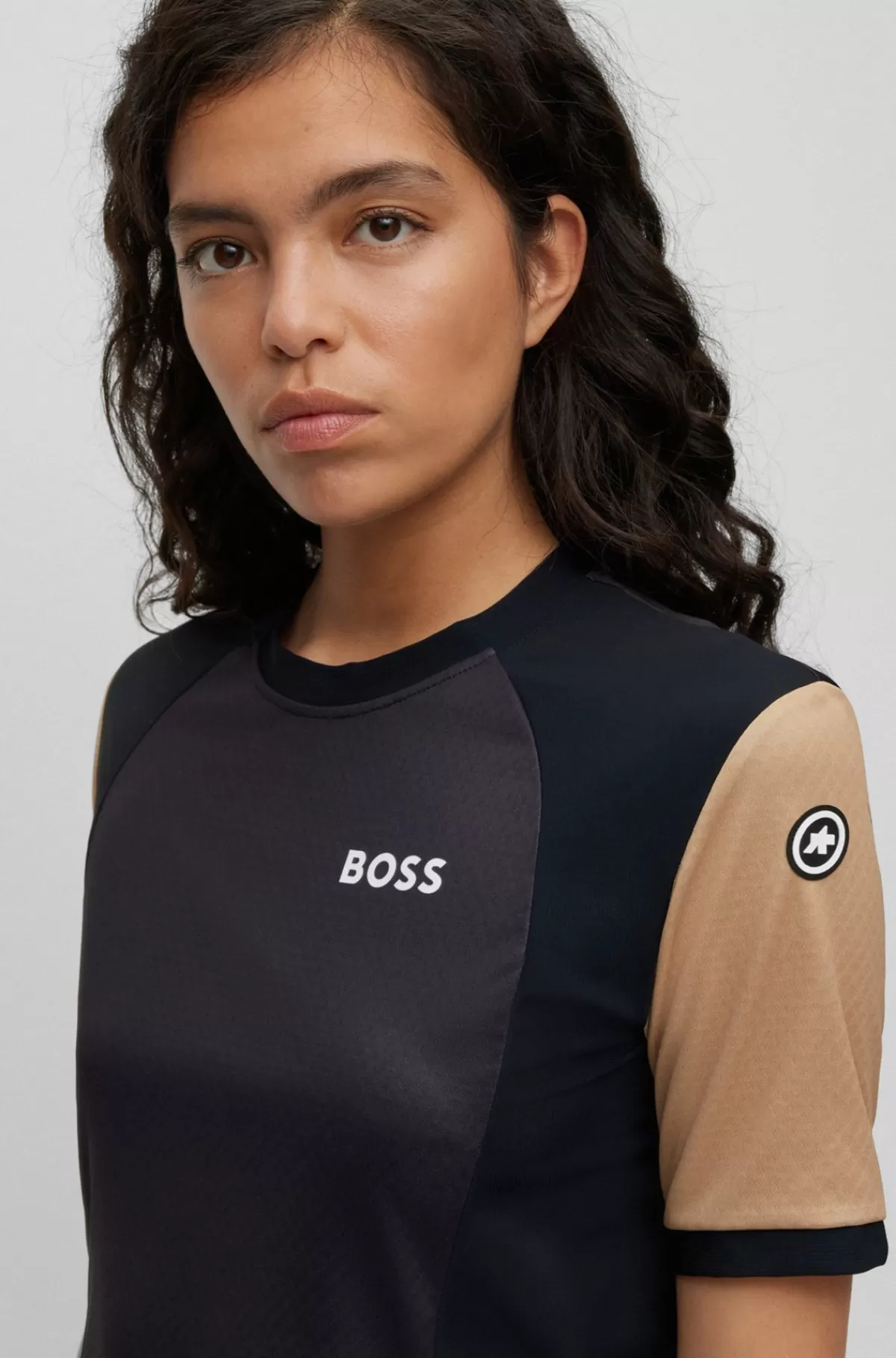 HUGO BOSS T-shirt I UPF35-jersey Og Med Branding Fra BOSS X ASSOS Sort Discount