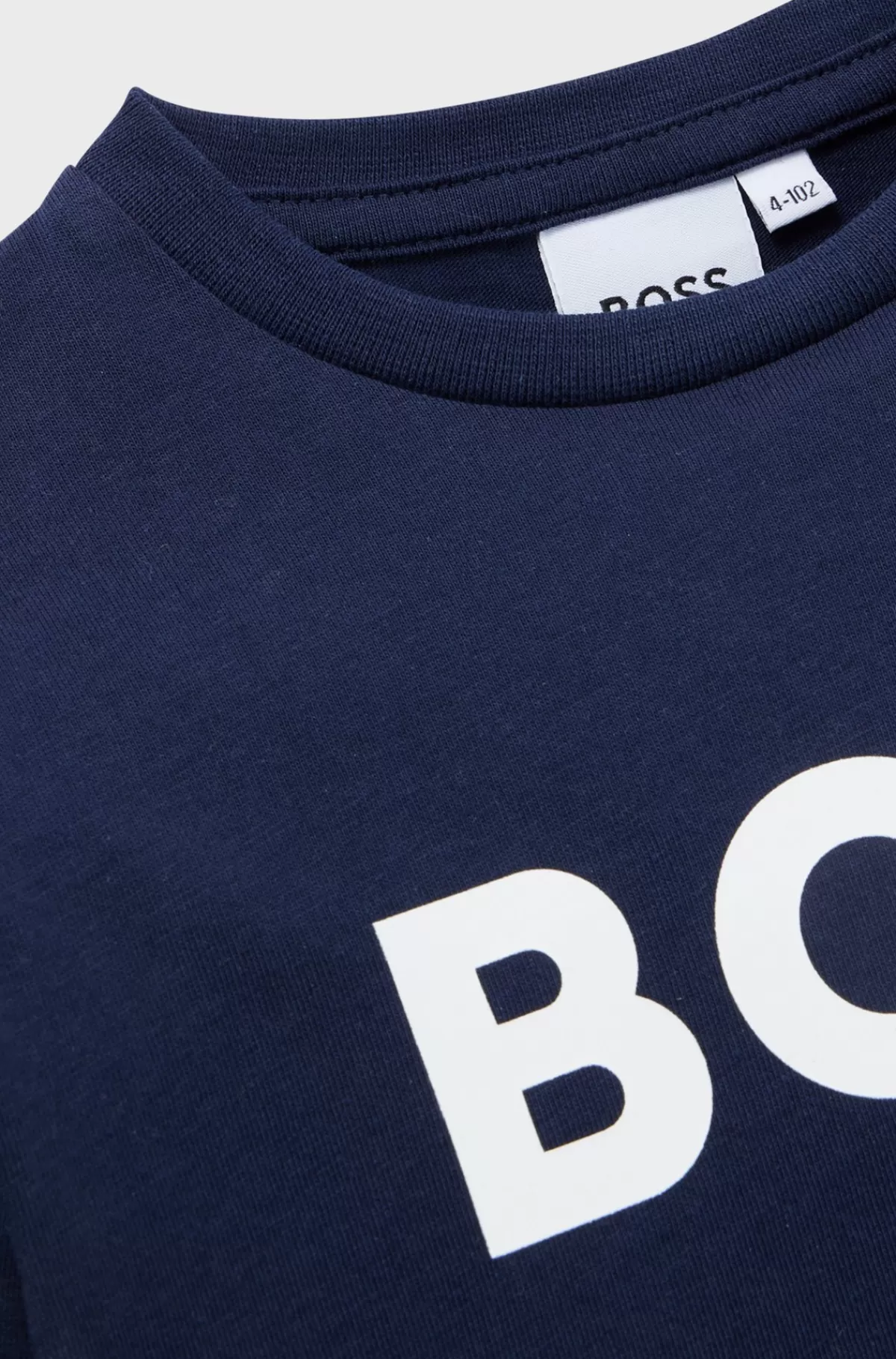 HUGO BOSS T-shirt Med Lange ærmer I Bomuld Med Logo I Kontrastfarve Til Børn Mørkeblå Flash Sale