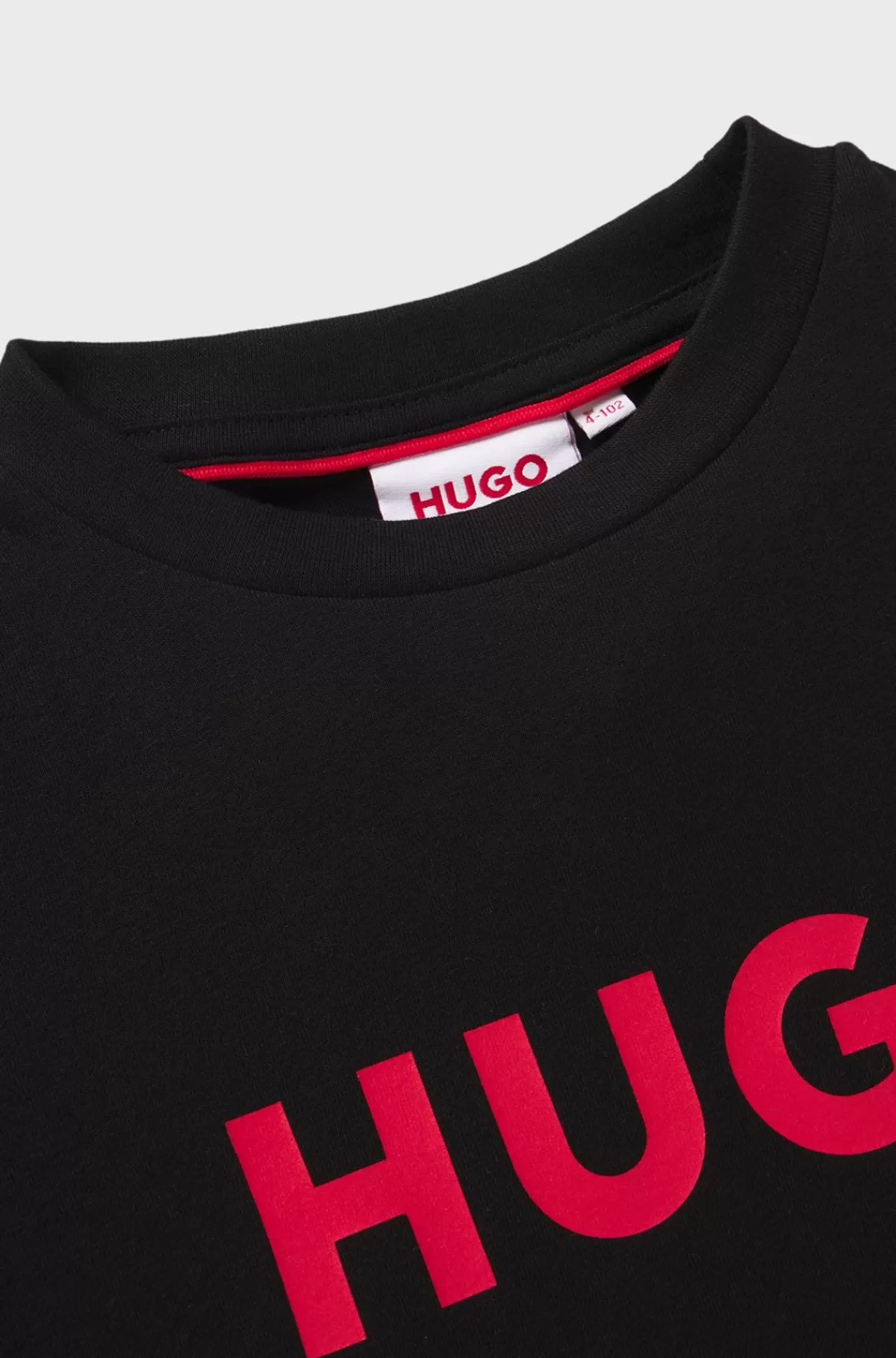 HUGO BOSS T-shirt Med Lange ærmer I Bomuld Med Logoprint Til Børn Sort Hot
