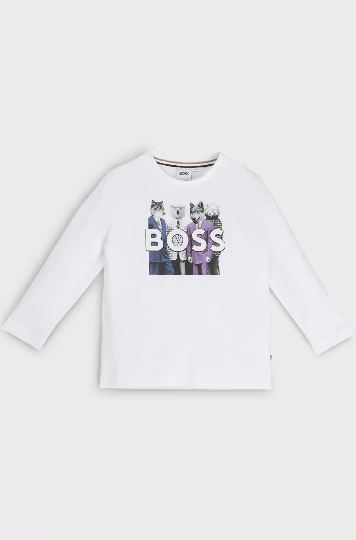 HUGO BOSS T-shirt Med Lange ærmer Og Den Nye Sæsons Grafik Til Børn Hvid Online