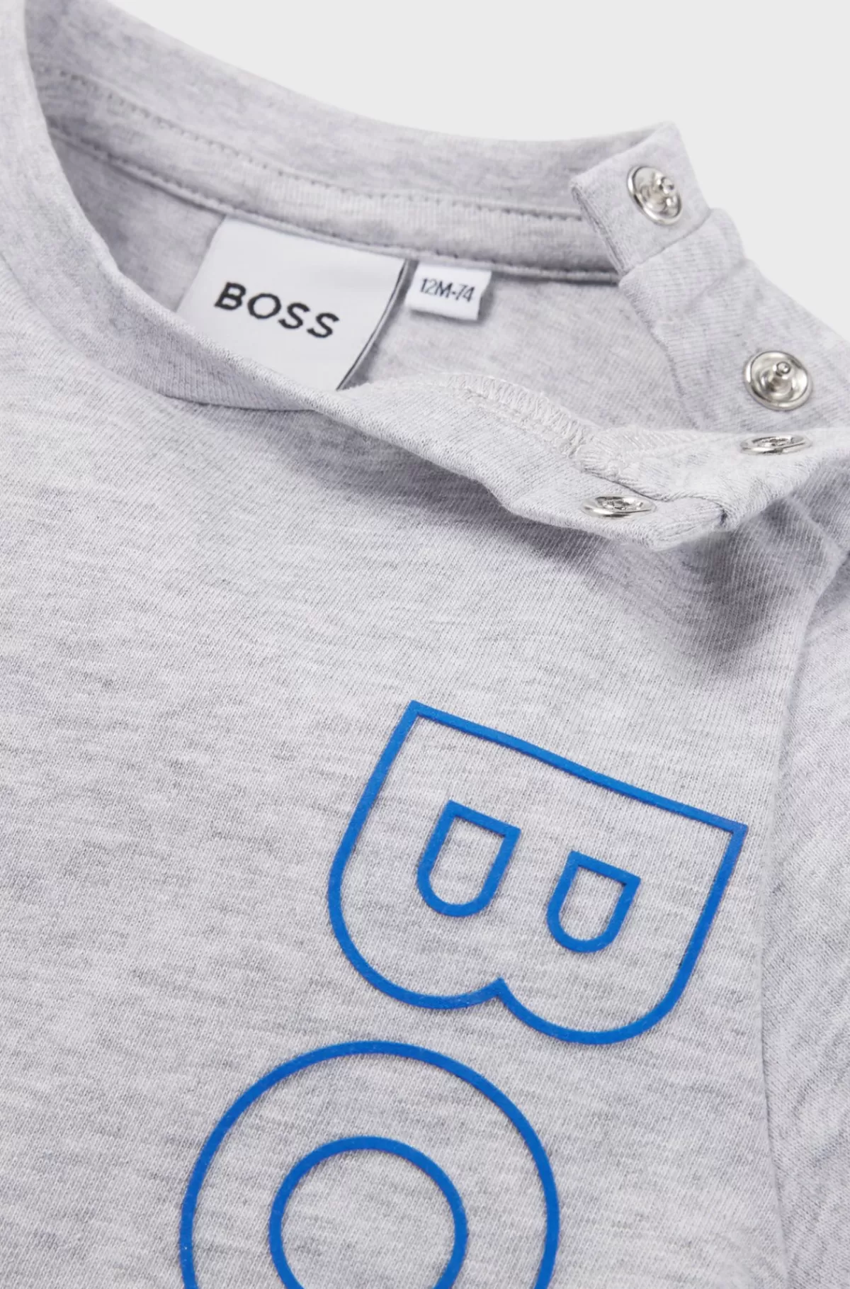 HUGO BOSS T-shirt Med Lange ærmer Til Børn I Bomuld Med Lodret Logo Lysegrå Online