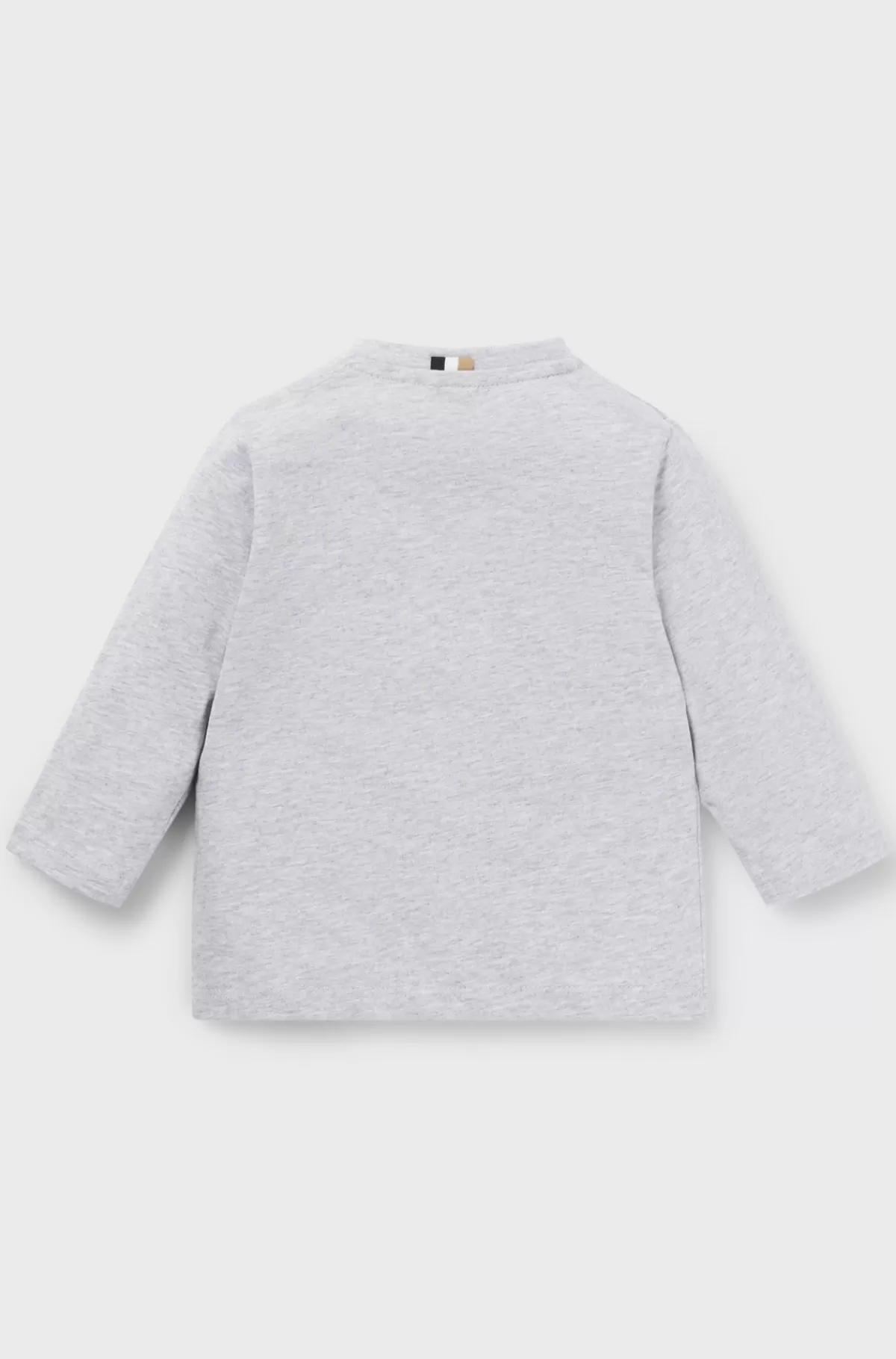 HUGO BOSS T-shirt Med Lange ærmer Til Børn I Bomuld Med Lodret Logo Lysegrå Online