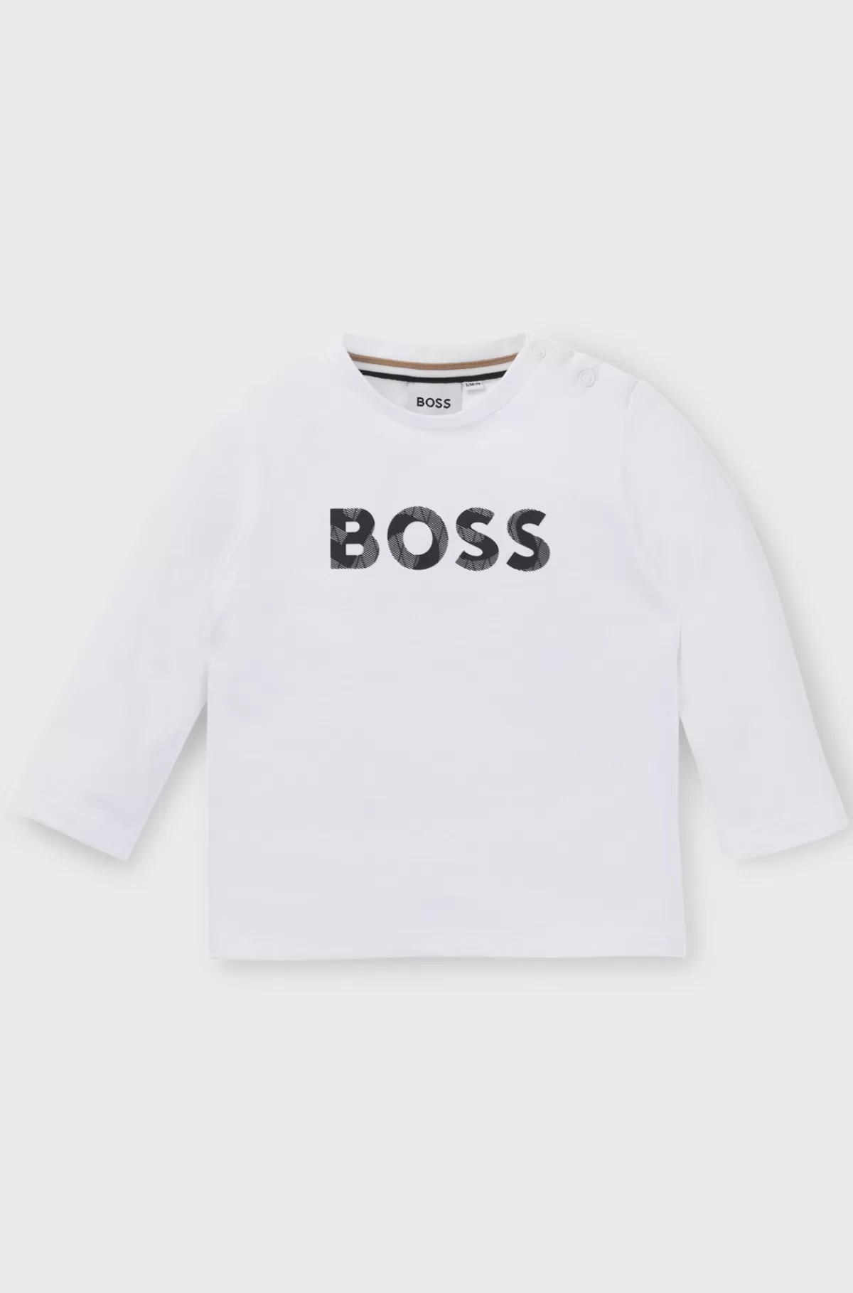 HUGO BOSS T-shirt Med Lange ærmer Til Børn I Bomuld Med Logo Hvid Fashion