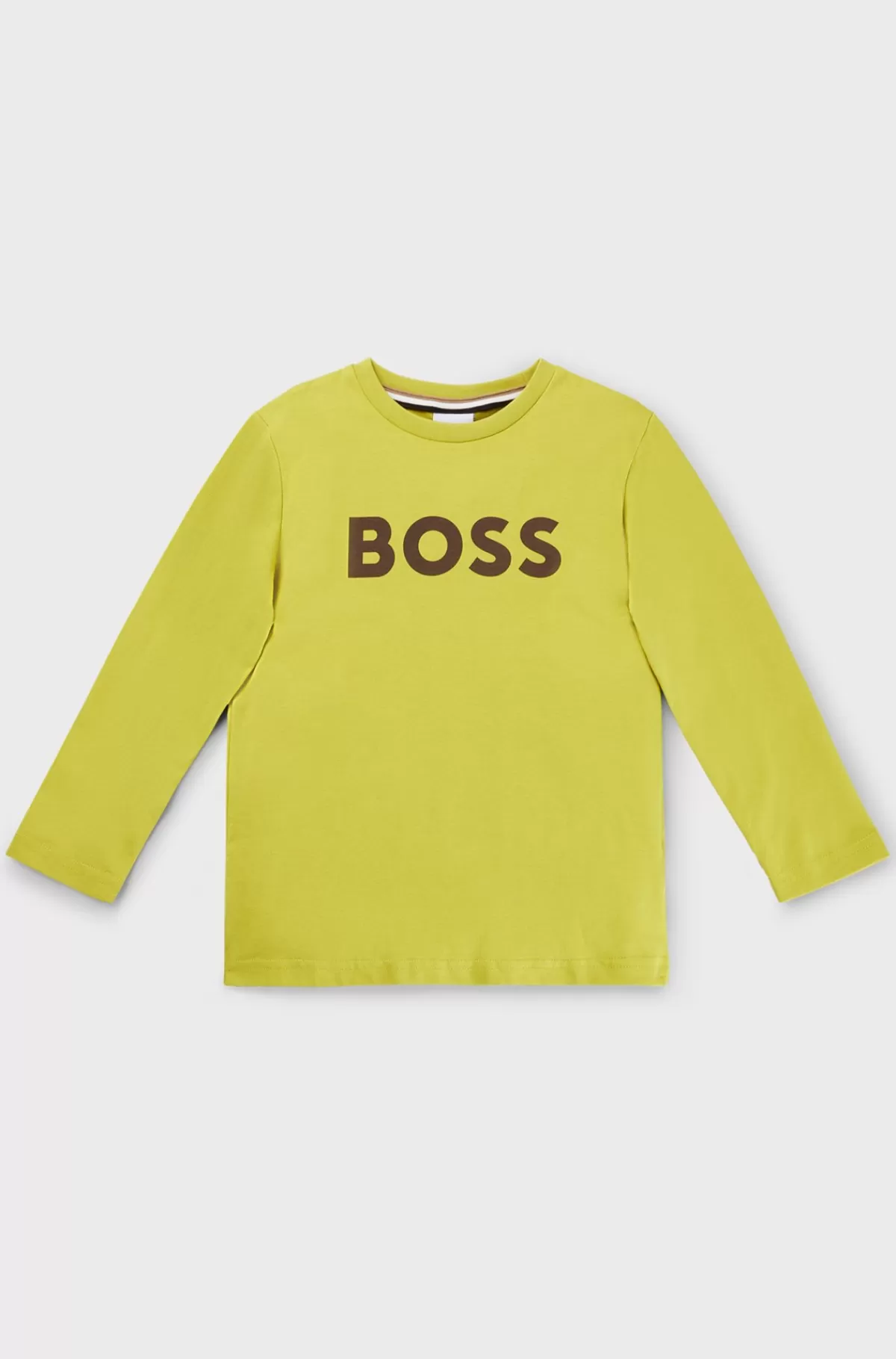 HUGO BOSS T-shirt Med Lange ærmer Til Børn I Bomuld Med Logoprint Grøn Best