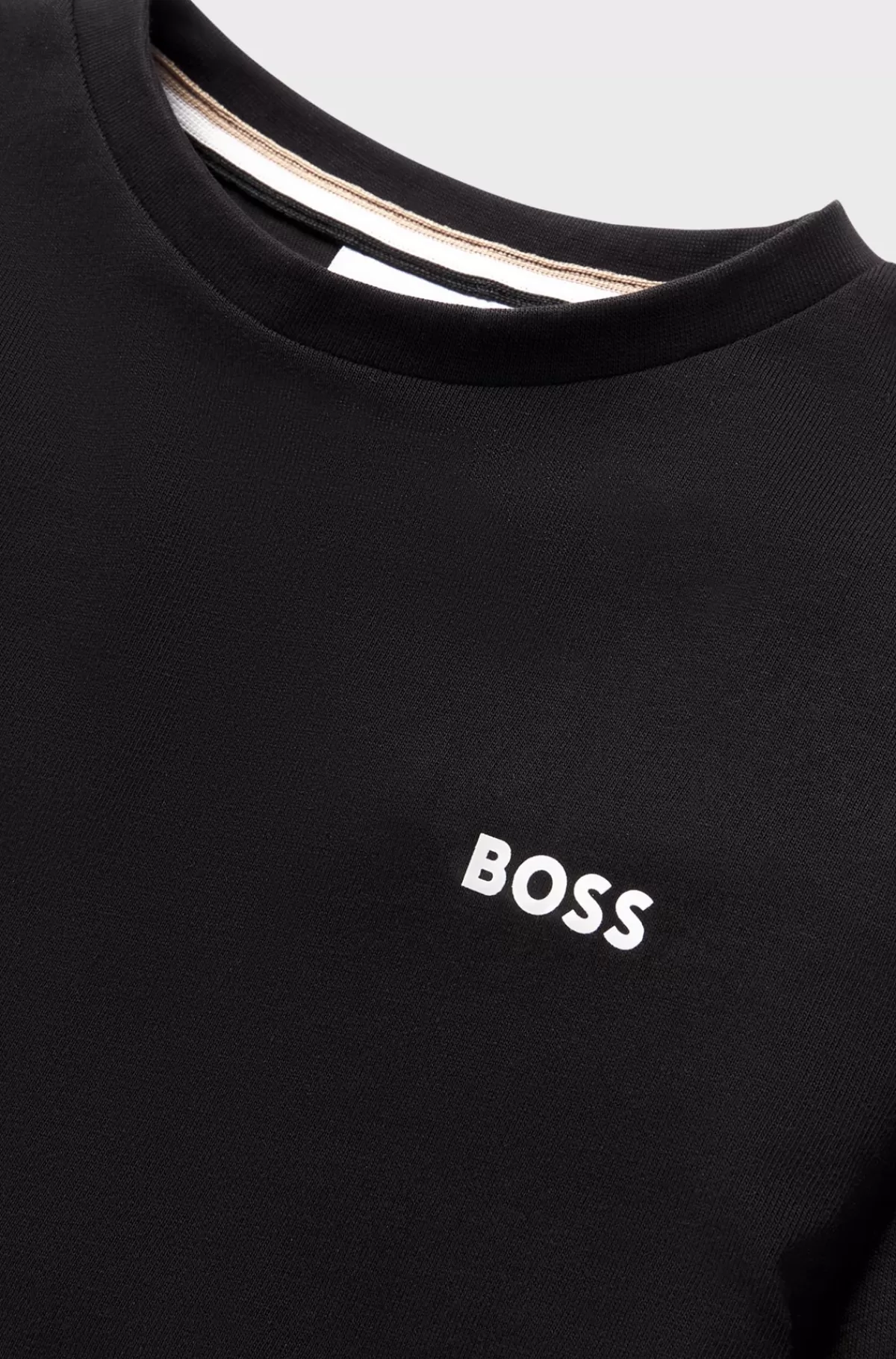 HUGO BOSS T-shirt Med Lange ærmer Til Børn I Bomuld Med Logoprint Sort Best