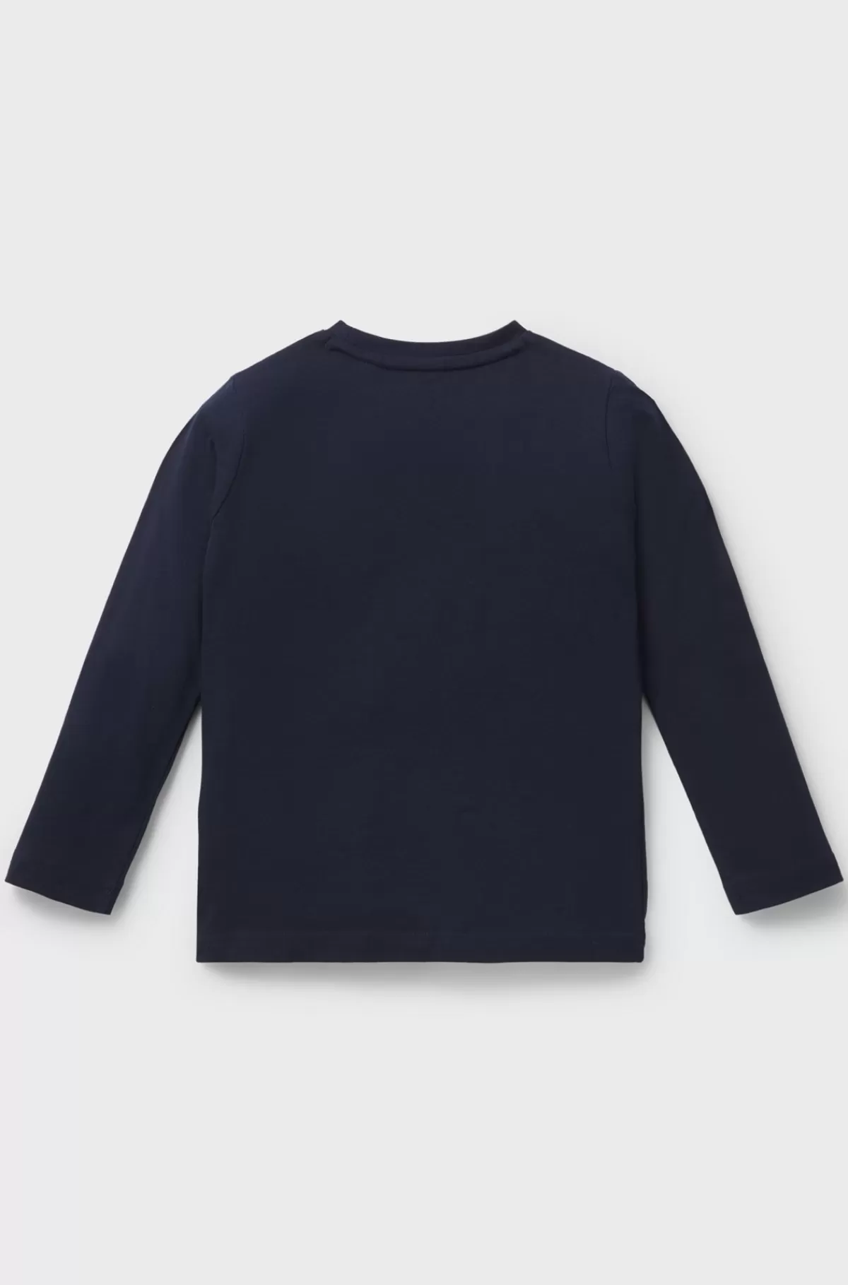 HUGO BOSS T-shirt Med Lange ærmer Til Børn I Bomuld Med Signaturgrafik Mørkeblå Flash Sale