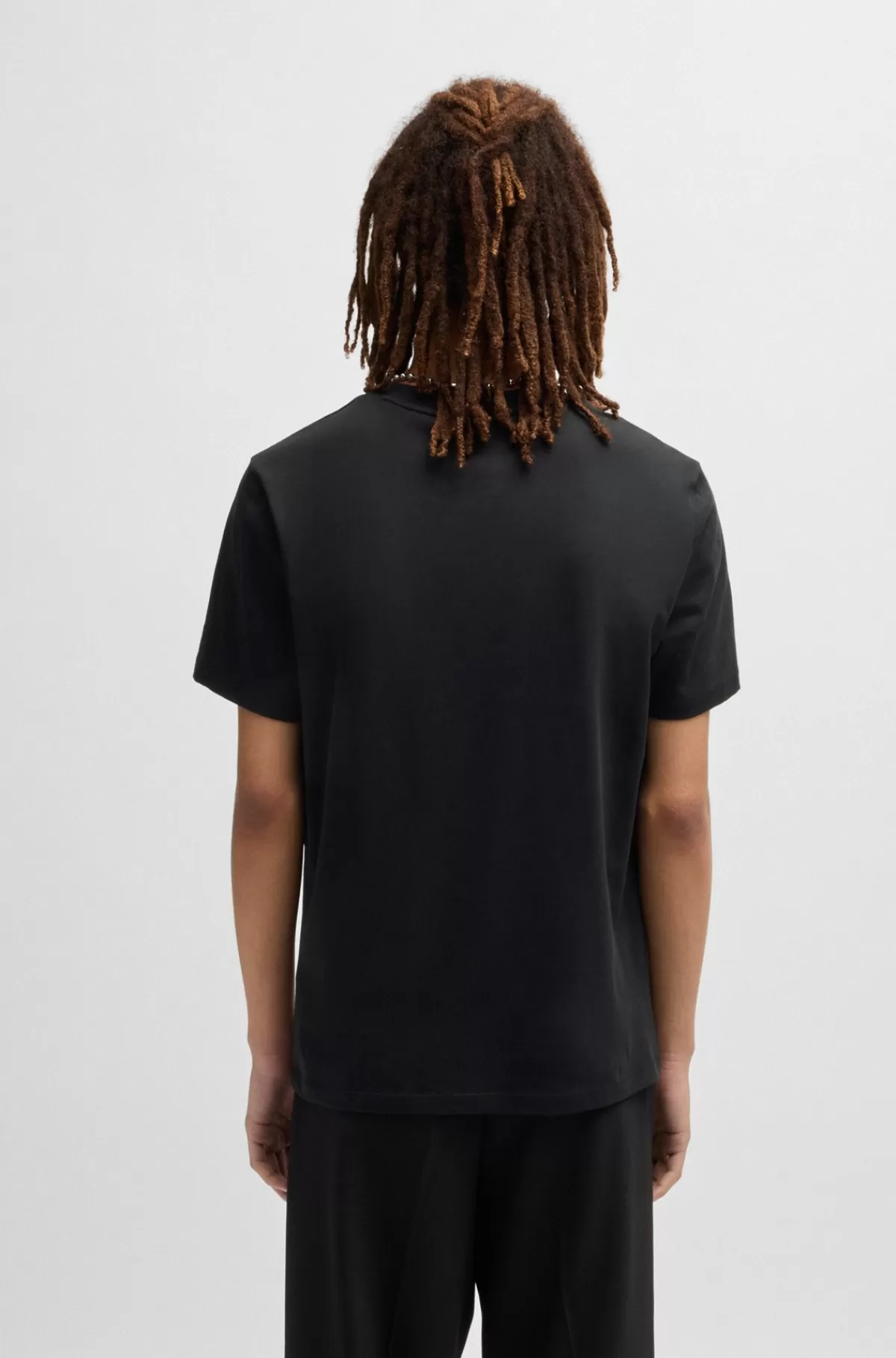 HUGO BOSS T-shirt Med Oversize Fit Og Dyregrafik I Bomuld Sort Discount