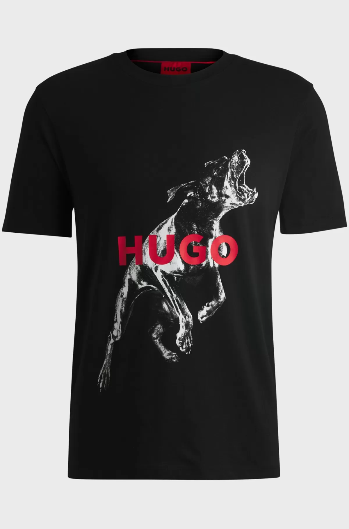 HUGO BOSS T-shirt Med Oversize Fit Og Dyregrafik I Bomuld Sort Discount