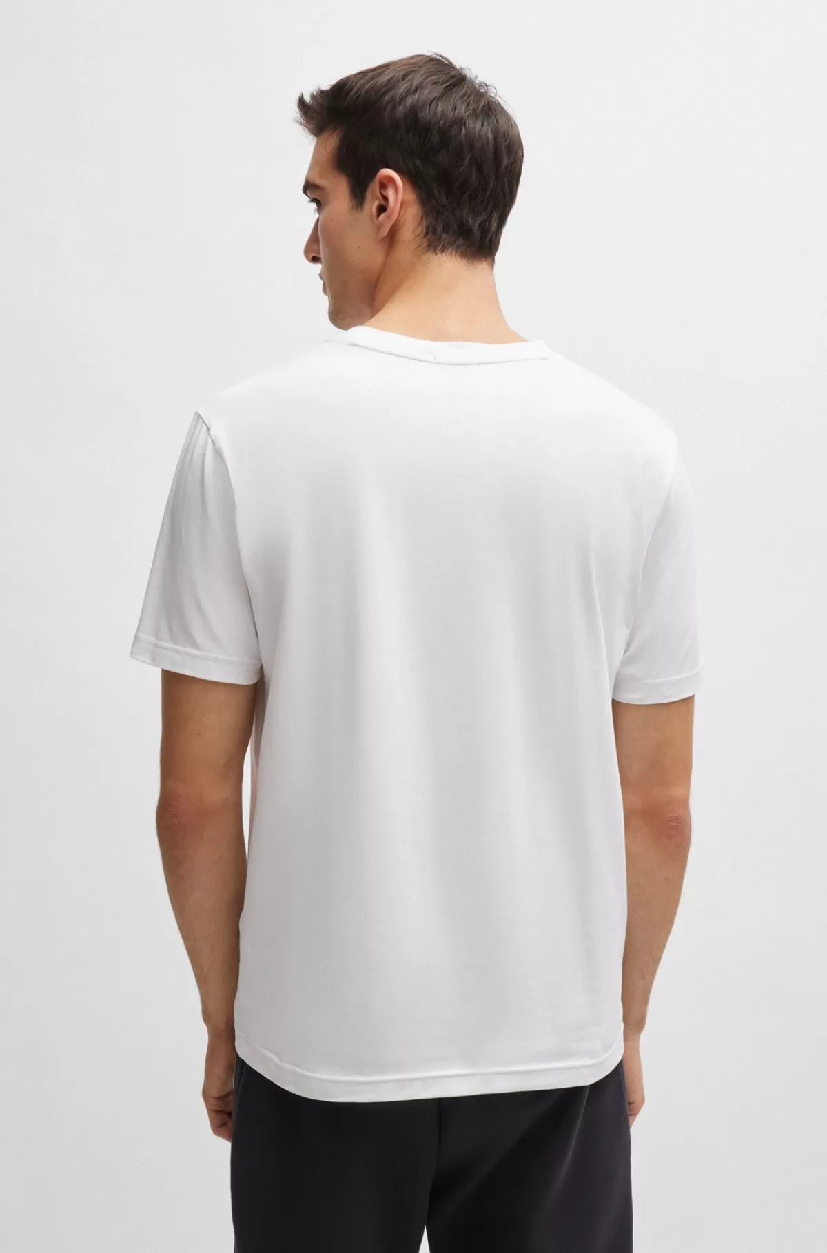 HUGO BOSS T-shirt Med Regular Fit I Bomuld Med Stræk Og Sæsonbestemt Grafik Hvid Online
