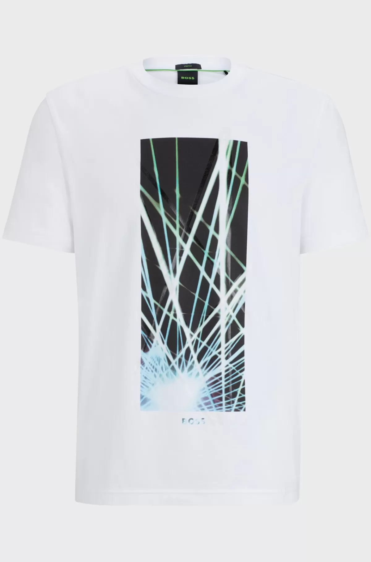 HUGO BOSS T-shirt Med Regular Fit I Bomuld Med Stræk Og Sæsonbestemt Grafik Hvid Online