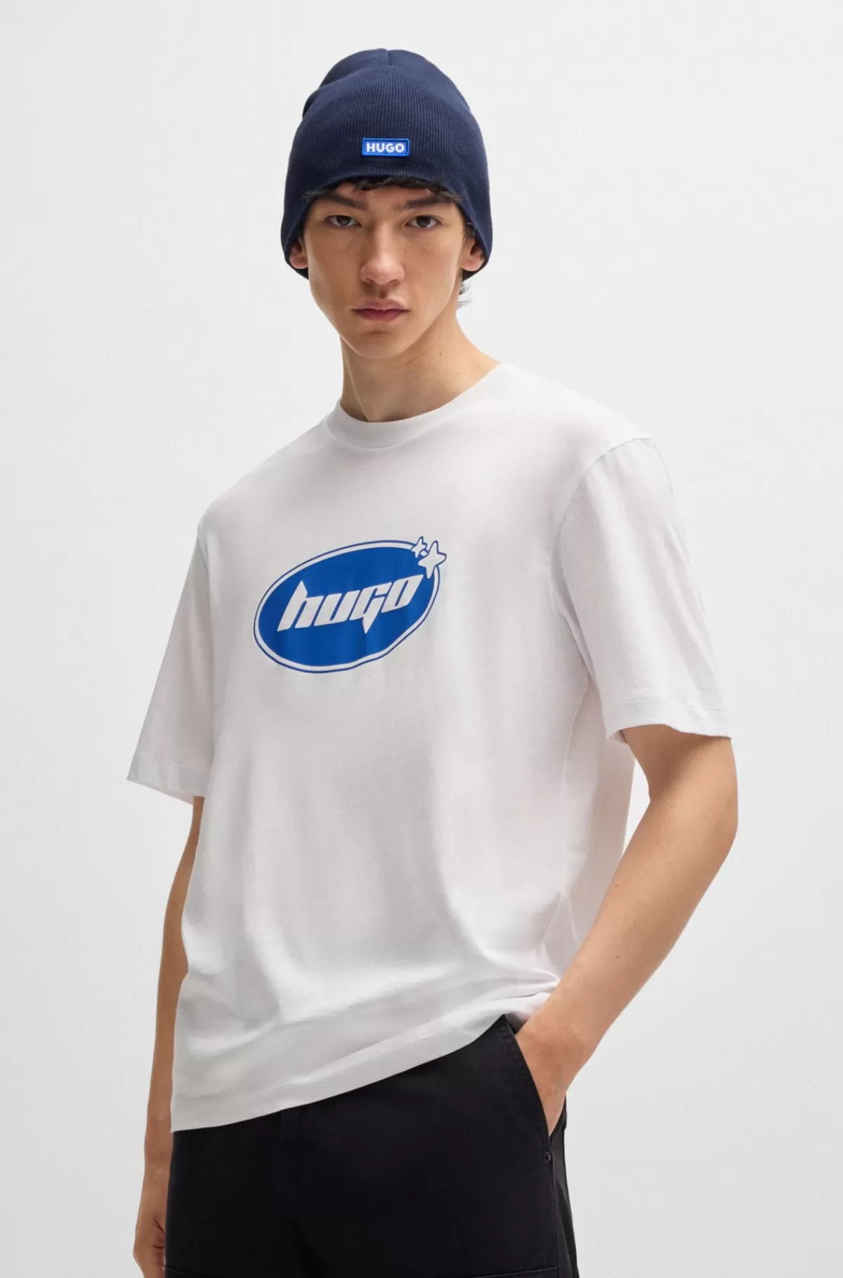 HUGO BOSS T-shirt Med Regular Fit I Bomuldsjersey Og Med Logo, Der Matcher Sæsonen Hvid Cheap
