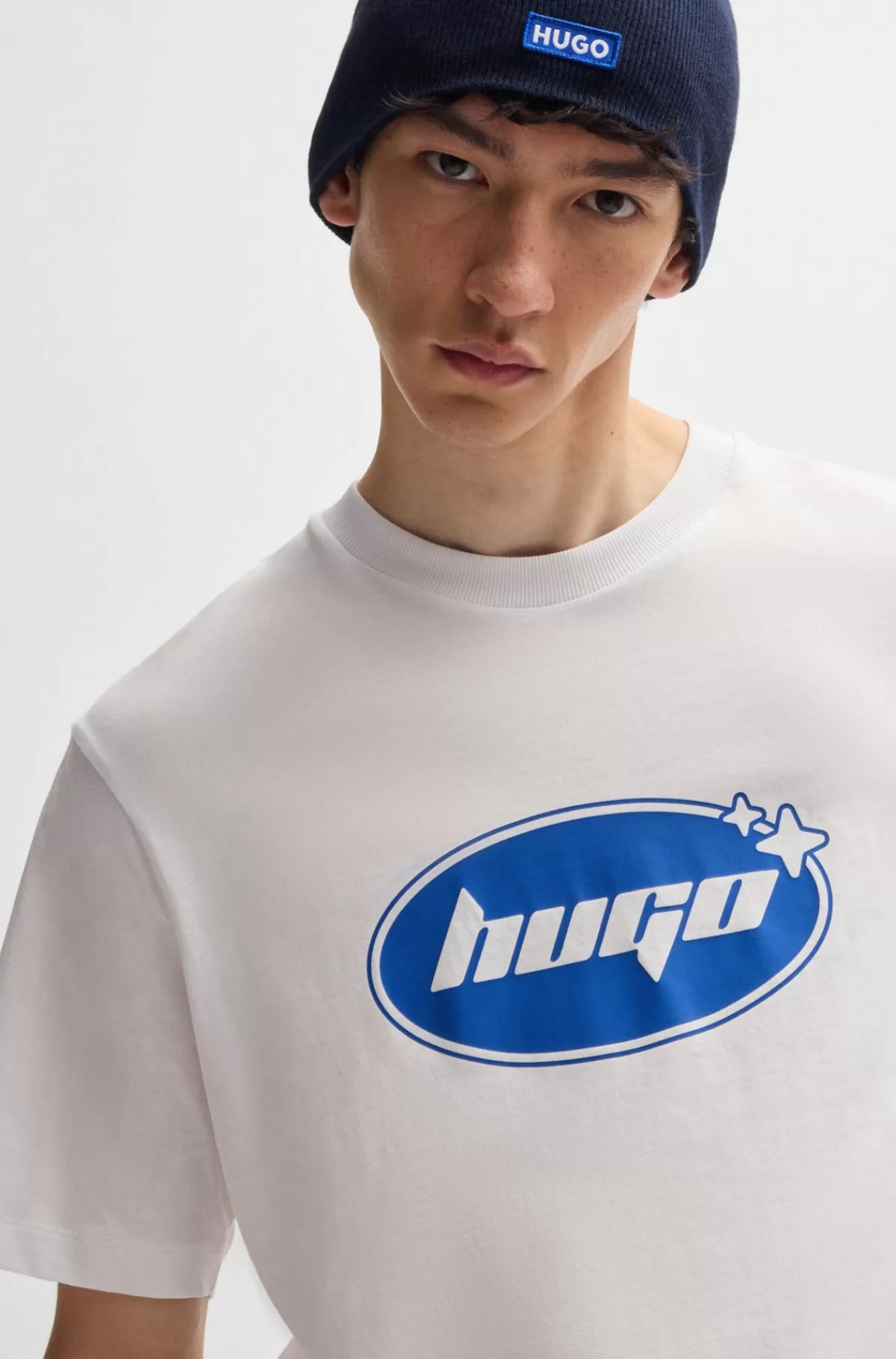 HUGO BOSS T-shirt Med Regular Fit I Bomuldsjersey Og Med Logo, Der Matcher Sæsonen Hvid Cheap