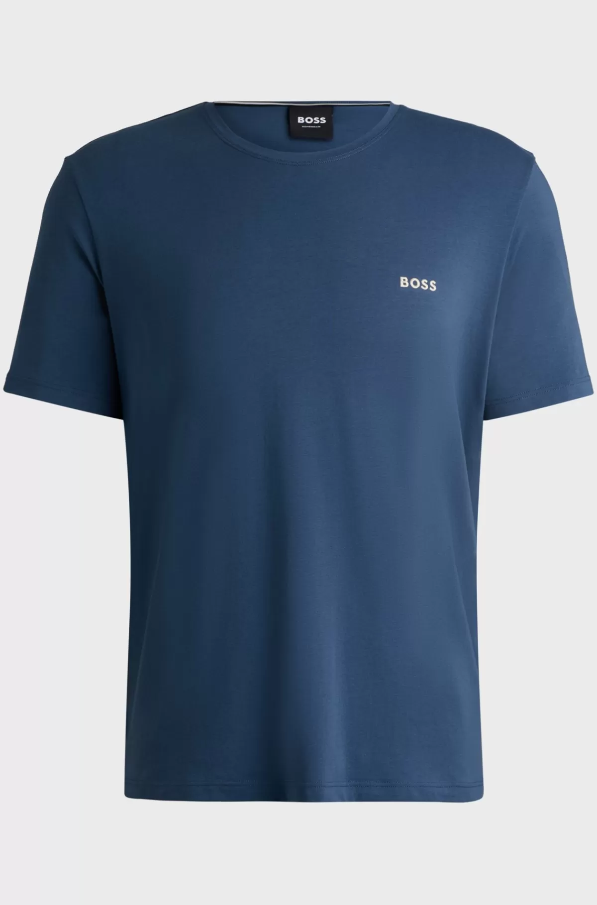 HUGO BOSS T-shirt Med Regular Fit Lavet Af Bomuld Med Stræk Og Med Broderet Logo Blå Hot