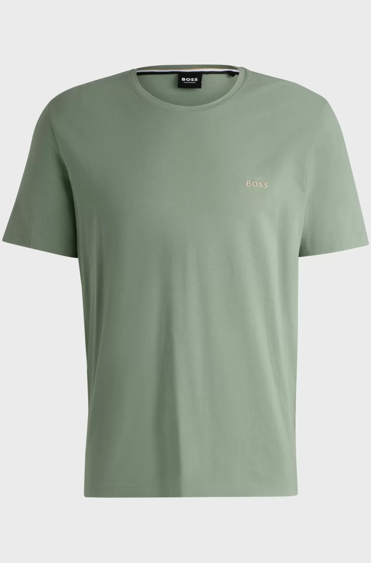 HUGO BOSS T-shirt Med Regular Fit Lavet Af Bomuld Med Stræk Og Med Broderet Logo Lysegrøn Clearance