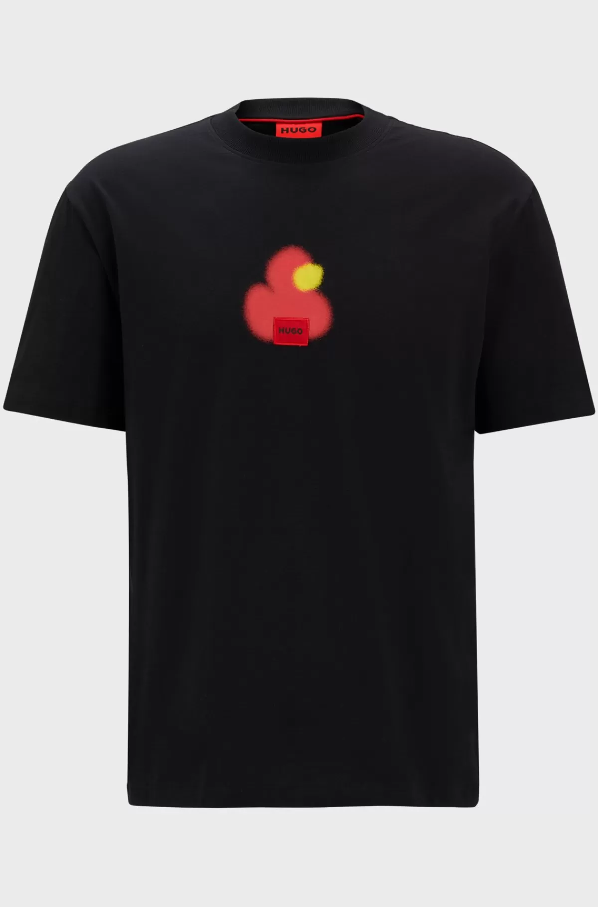 HUGO BOSS T-shirt Med Relaxed Fit Af Bomuldsjersey Og Med Et Print Med En And Sort Best