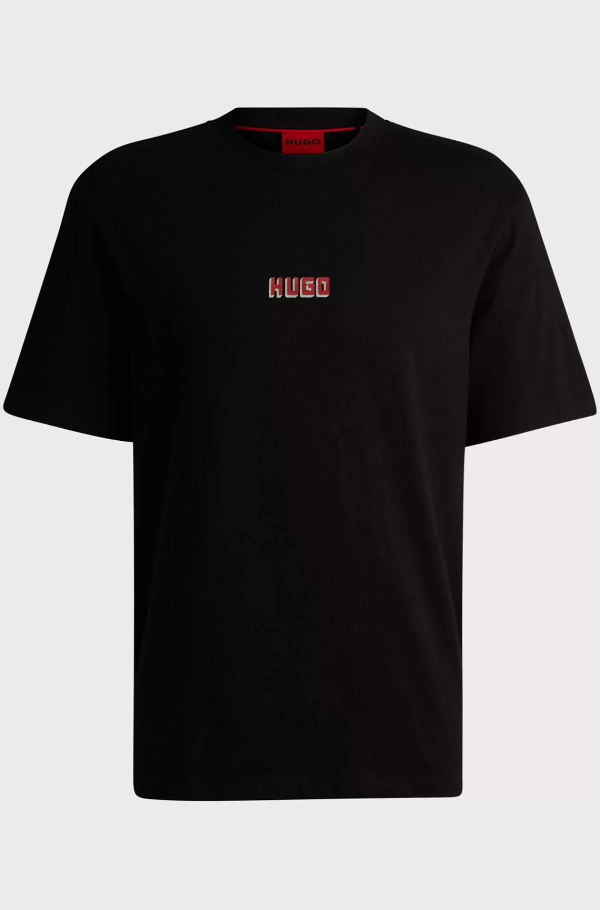 HUGO BOSS T-shirt Med Relaxed Fit I Bomuld Med Store Logoer På Ryggen Sort Flash Sale