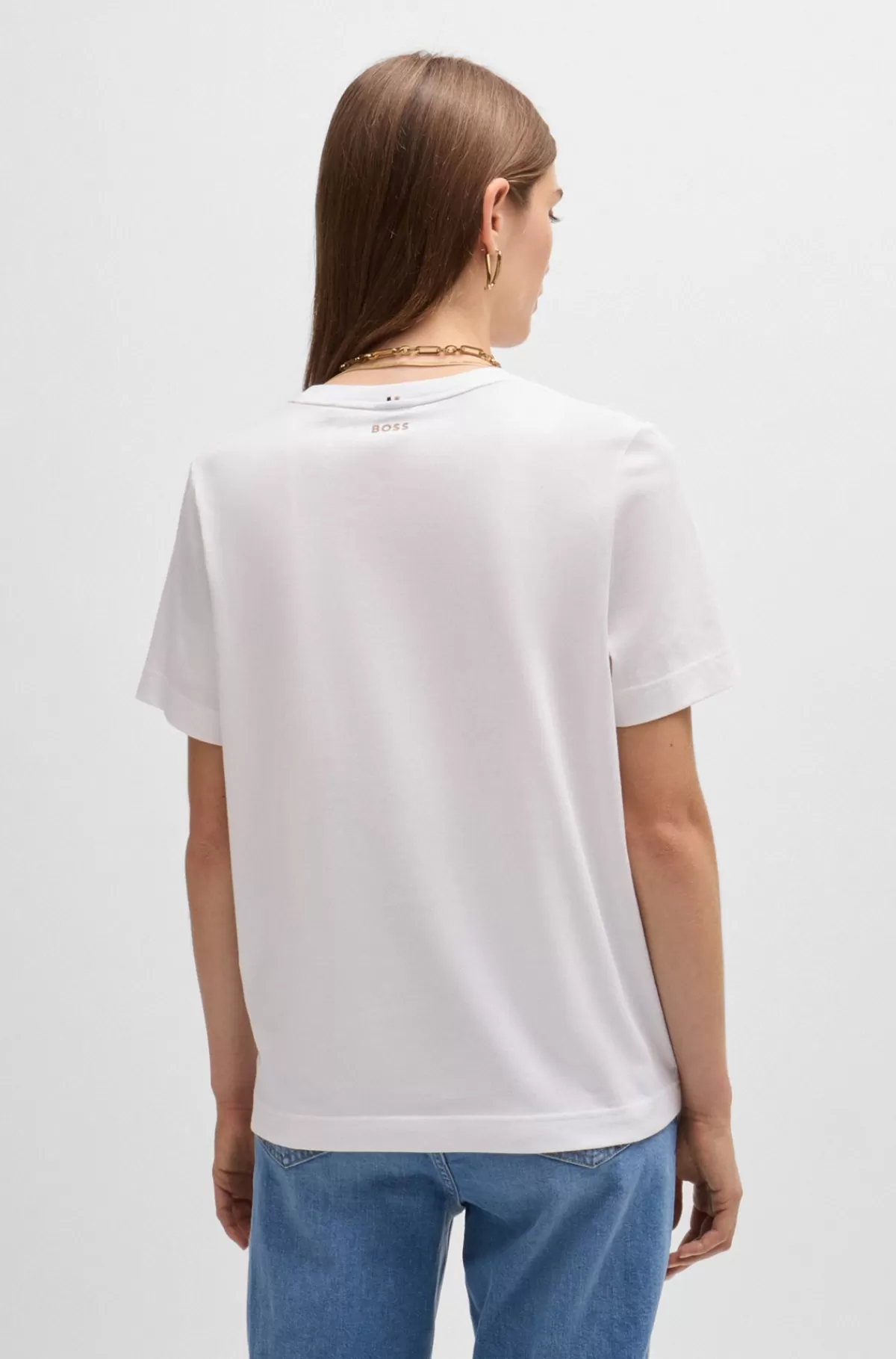 HUGO BOSS T-shirt Med Relaxed Fit I Bomuldsjersey Hvid Best